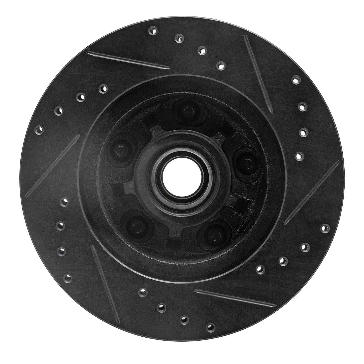 R1 Concepts 70-81 Buick Electra Front Left Drilled & Slotted Black Brake Rotor - Image 2