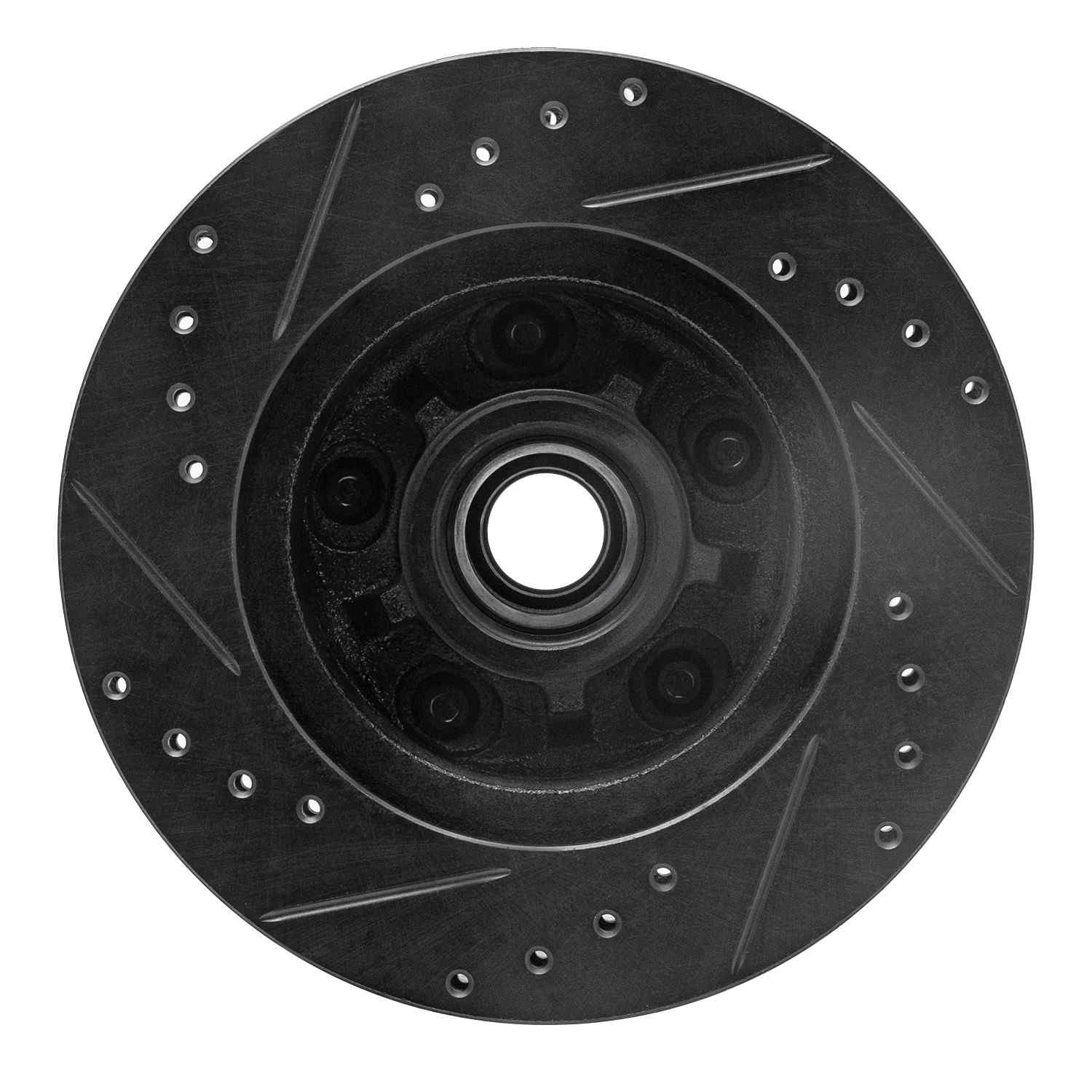 R1 Concepts 70-81 Buick Estate Wagon Front Right Drilled & Slotted Black Brake Rotor - Image 2