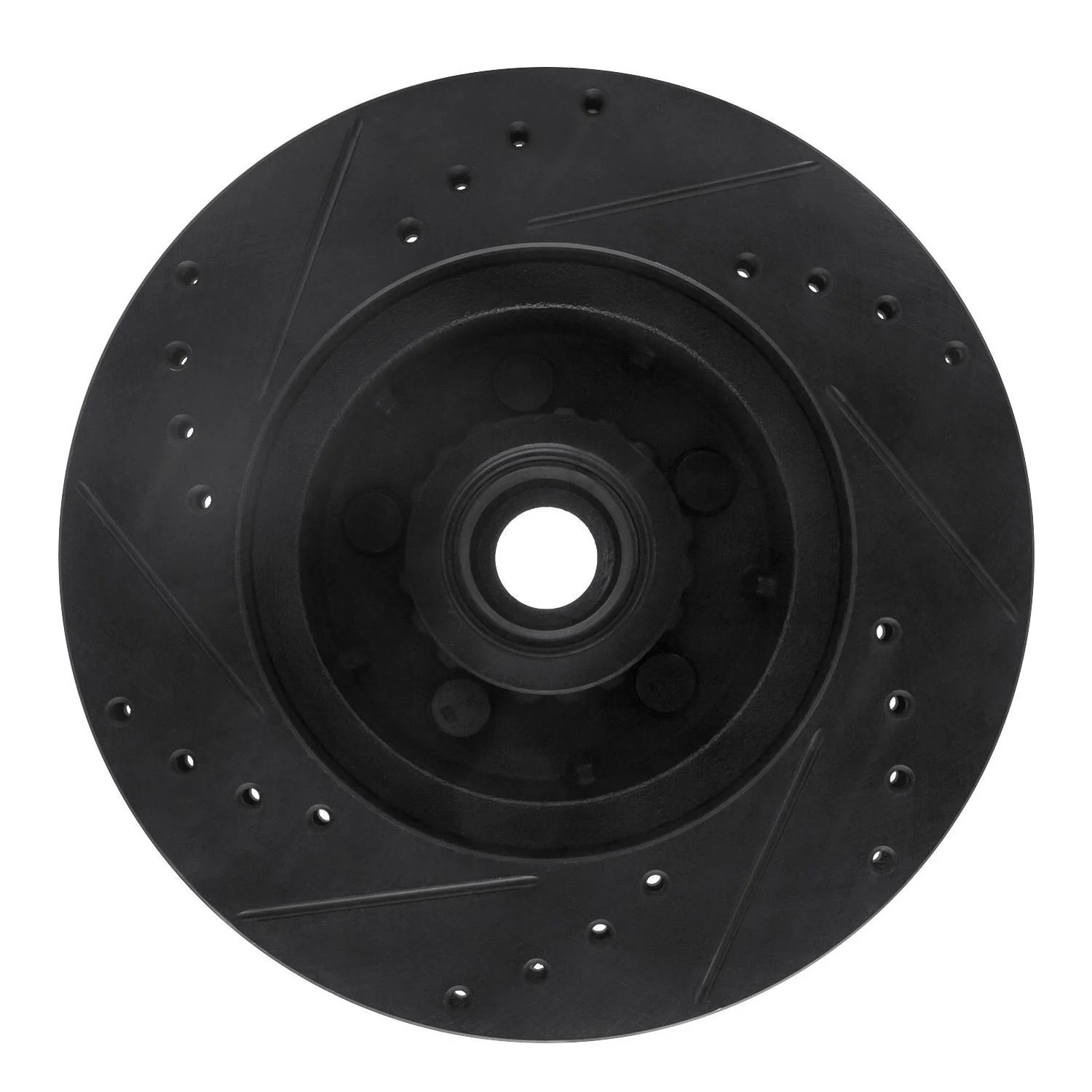 R1 Concepts 71-81 Chrysler New Yorker Front Right Drilled & Slotted Black Brake Rotor - Image 2