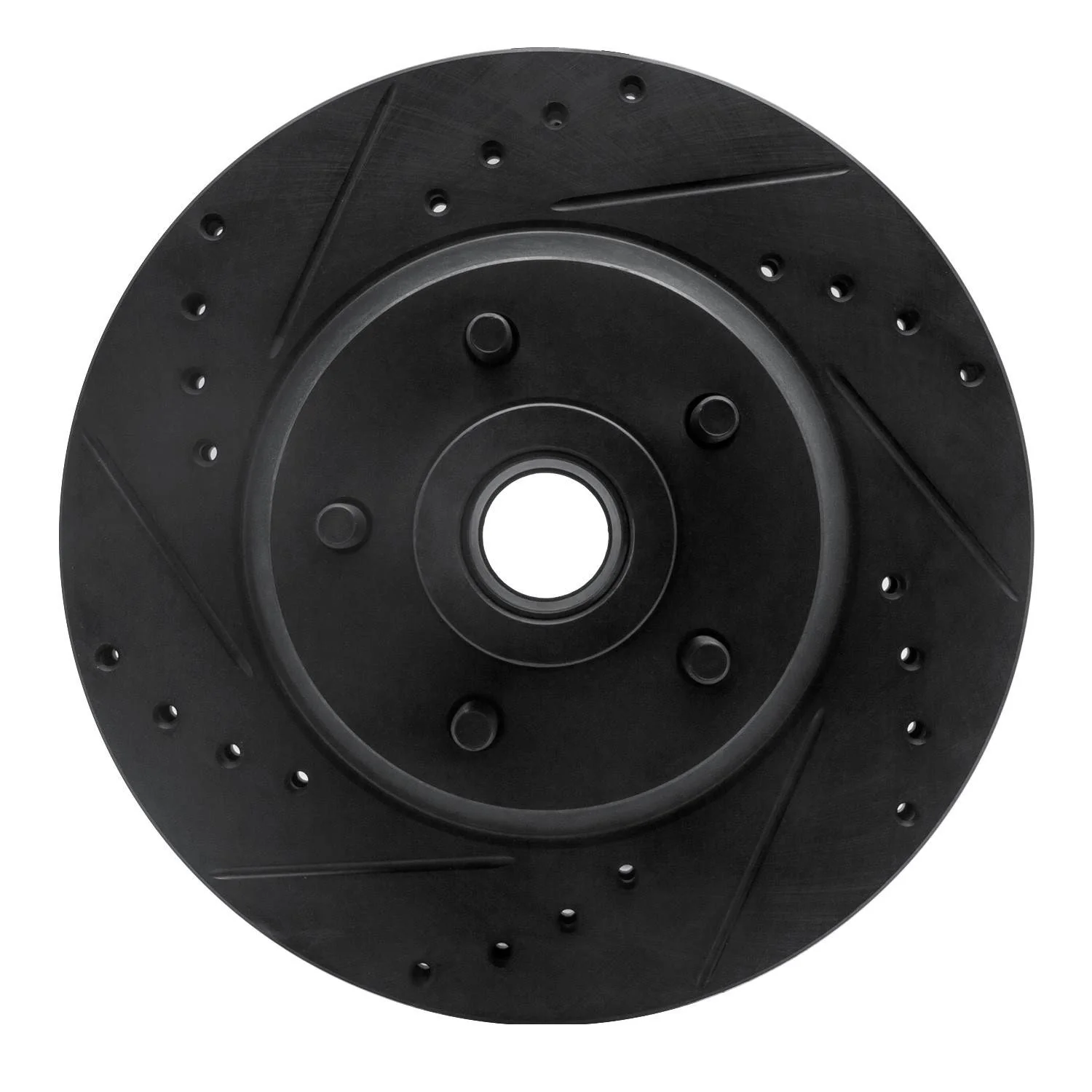 R1 Concepts 71-81 Chrysler Newport Front Left Drilled & Slotted Black Brake Rotor