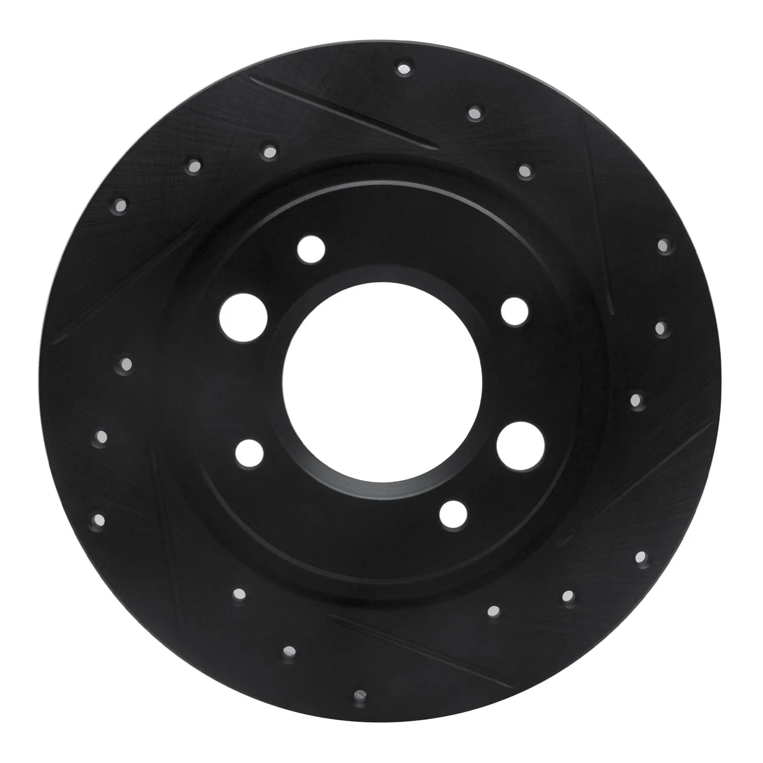R1 Concepts 71-89 Peugeot 504 Rear Right Drilled & Slotted Black Brake Rotor