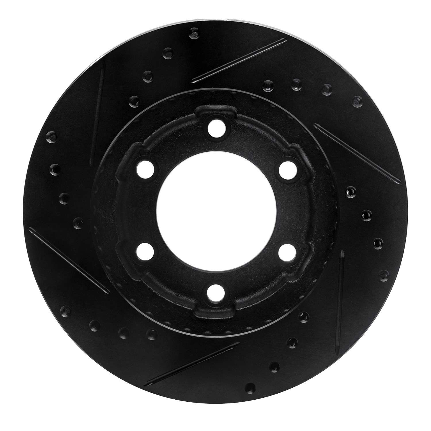 R1 Concepts 71-91 Chevrolet Blazer Front Right Drilled & Slotted Black Brake Rotor - Image 2
