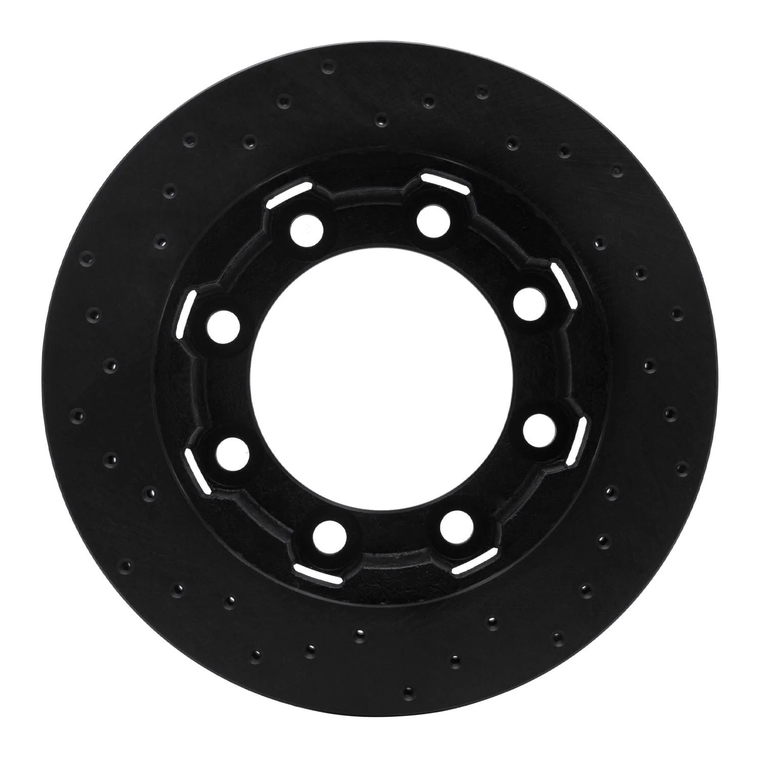 R1 Concepts 71-91 Chevrolet C30 Pickup Front Right Drilled Black Brake Rotor - Image 2