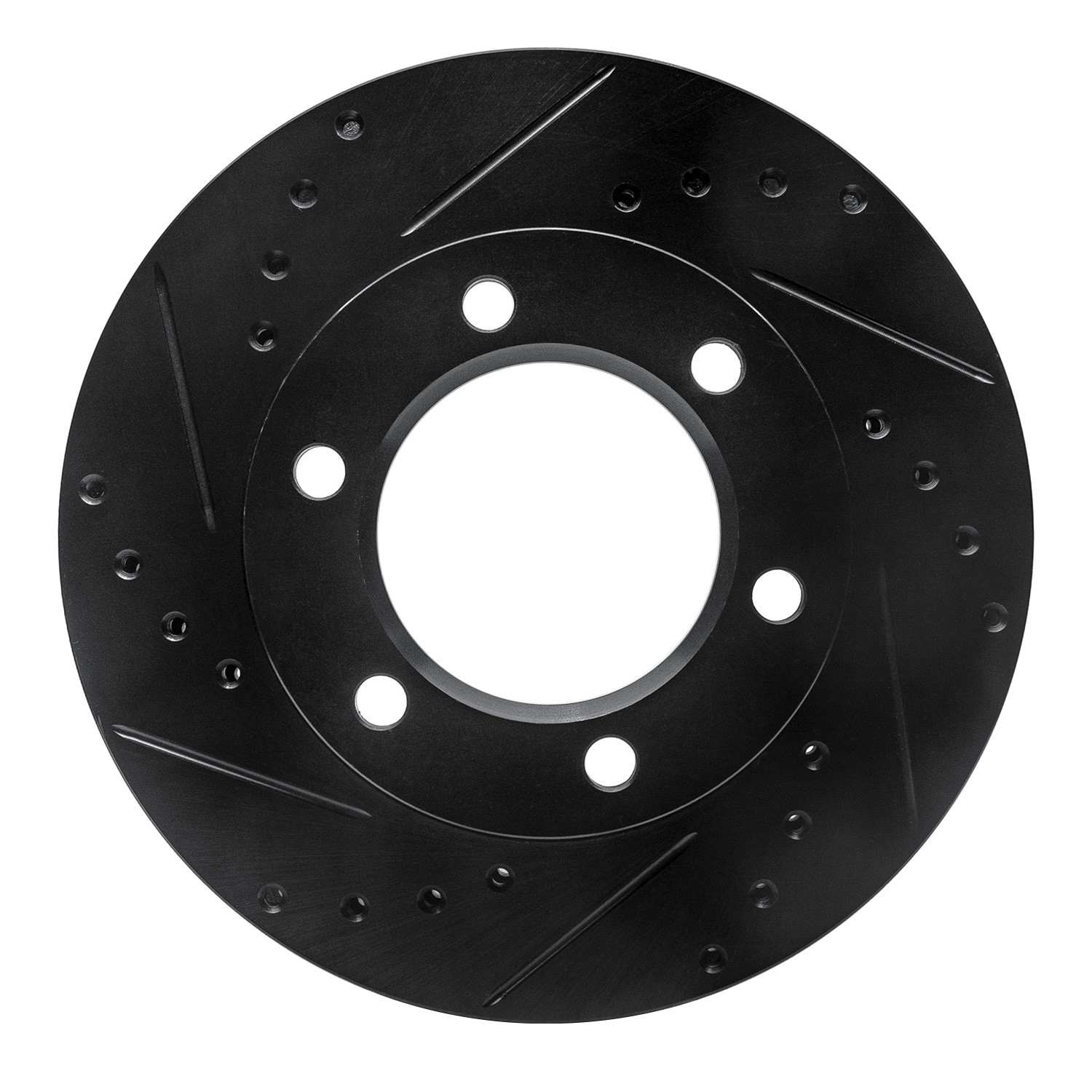 R1 Concepts 71-91 Chevrolet K10 Front Left Drilled & Slotted Black Brake Rotor