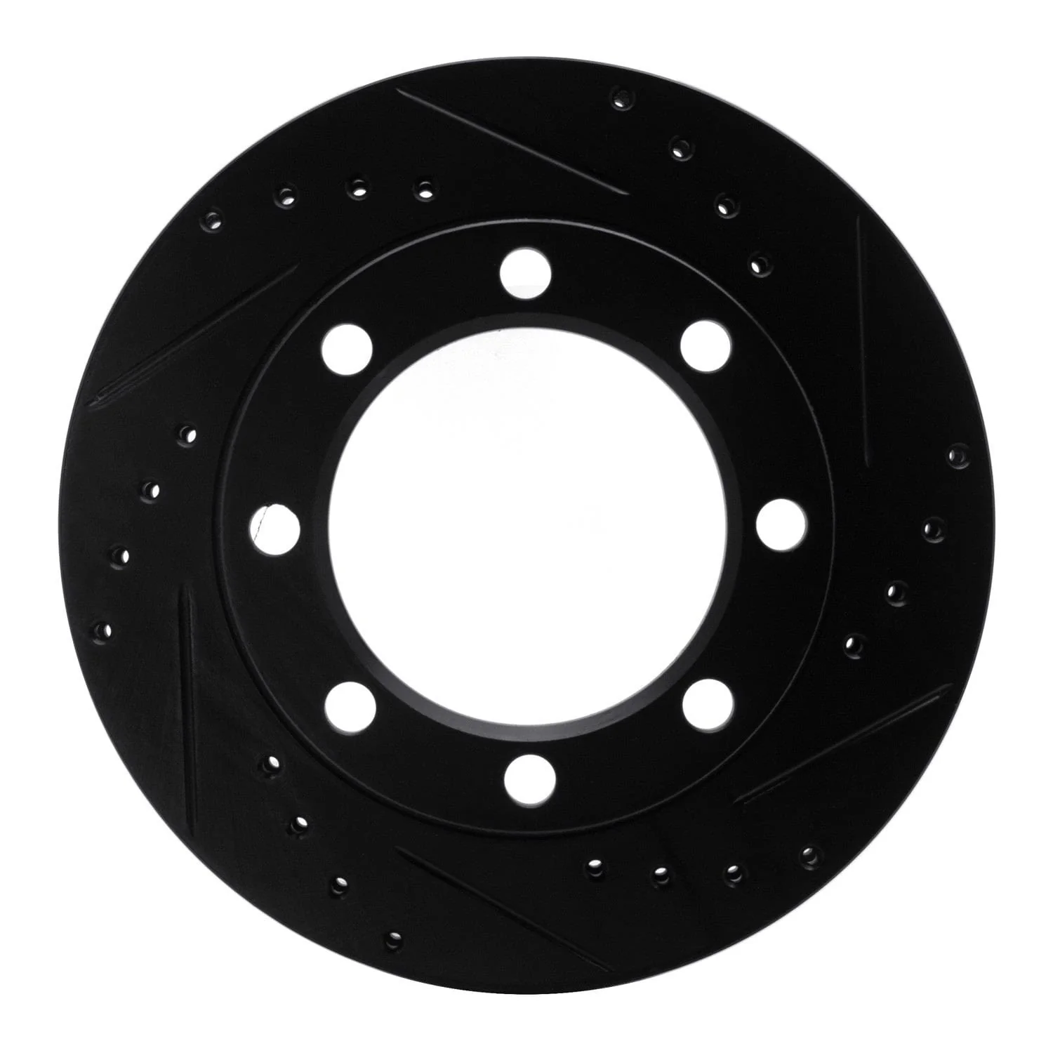 R1 Concepts 71-91 Chevrolet P30 Van Front Right Drilled & Slotted Black Brake Rotor
