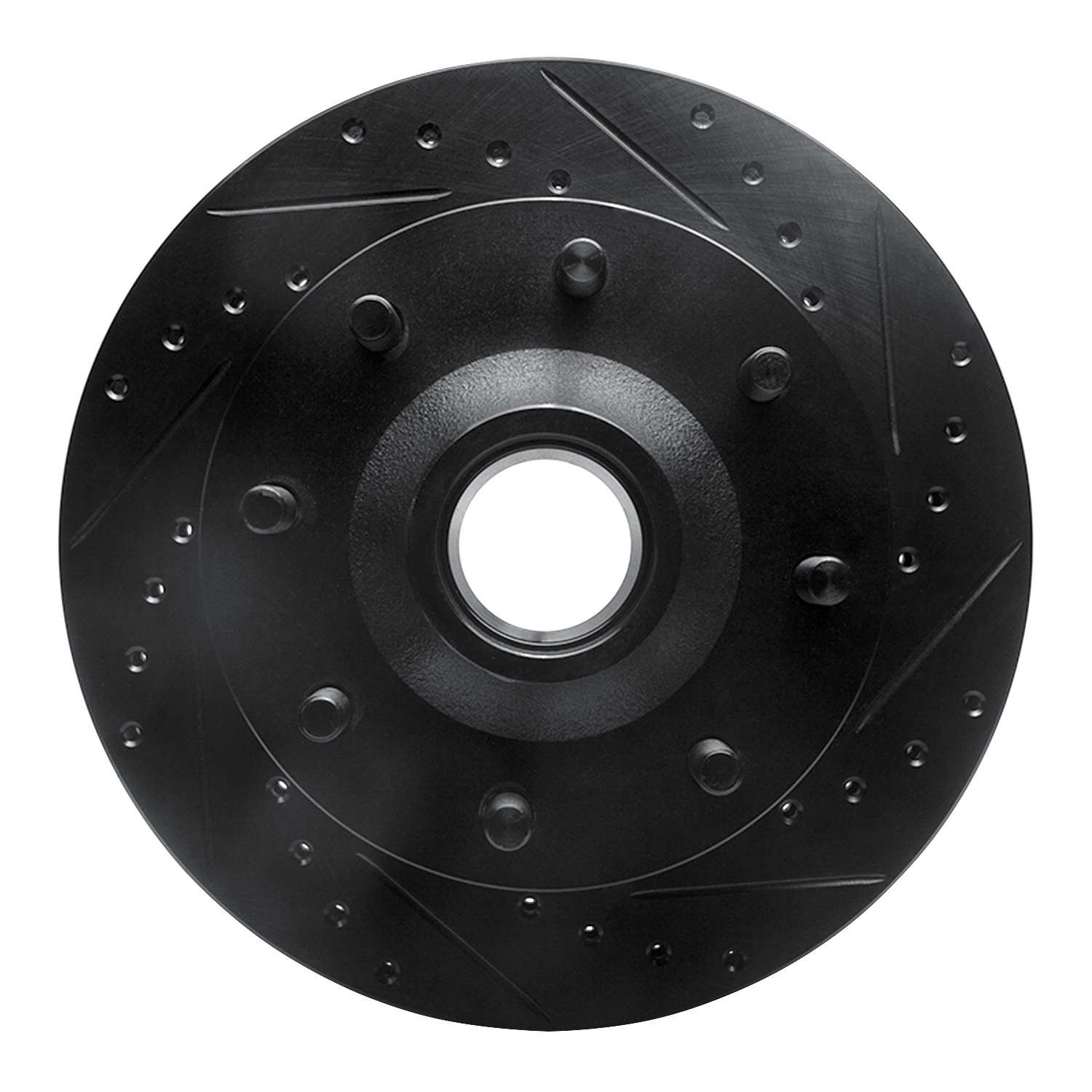 R1 Concepts 71-95 Chevrolet C20 Pickup Front Right Drilled & Slotted Black Brake Rotor