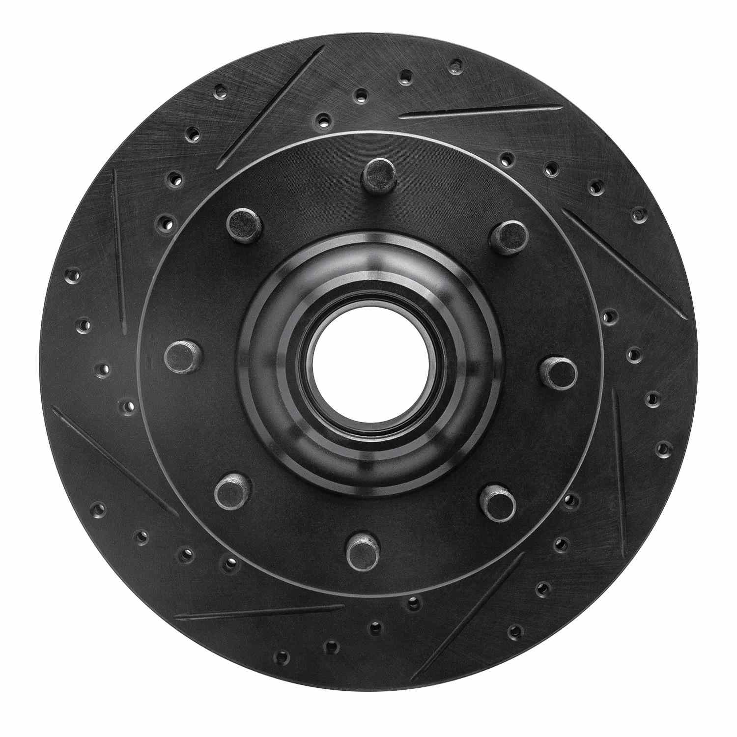 R1 Concepts 71-95 Chevrolet P20 Front Left Drilled & Slotted Black Brake Rotor