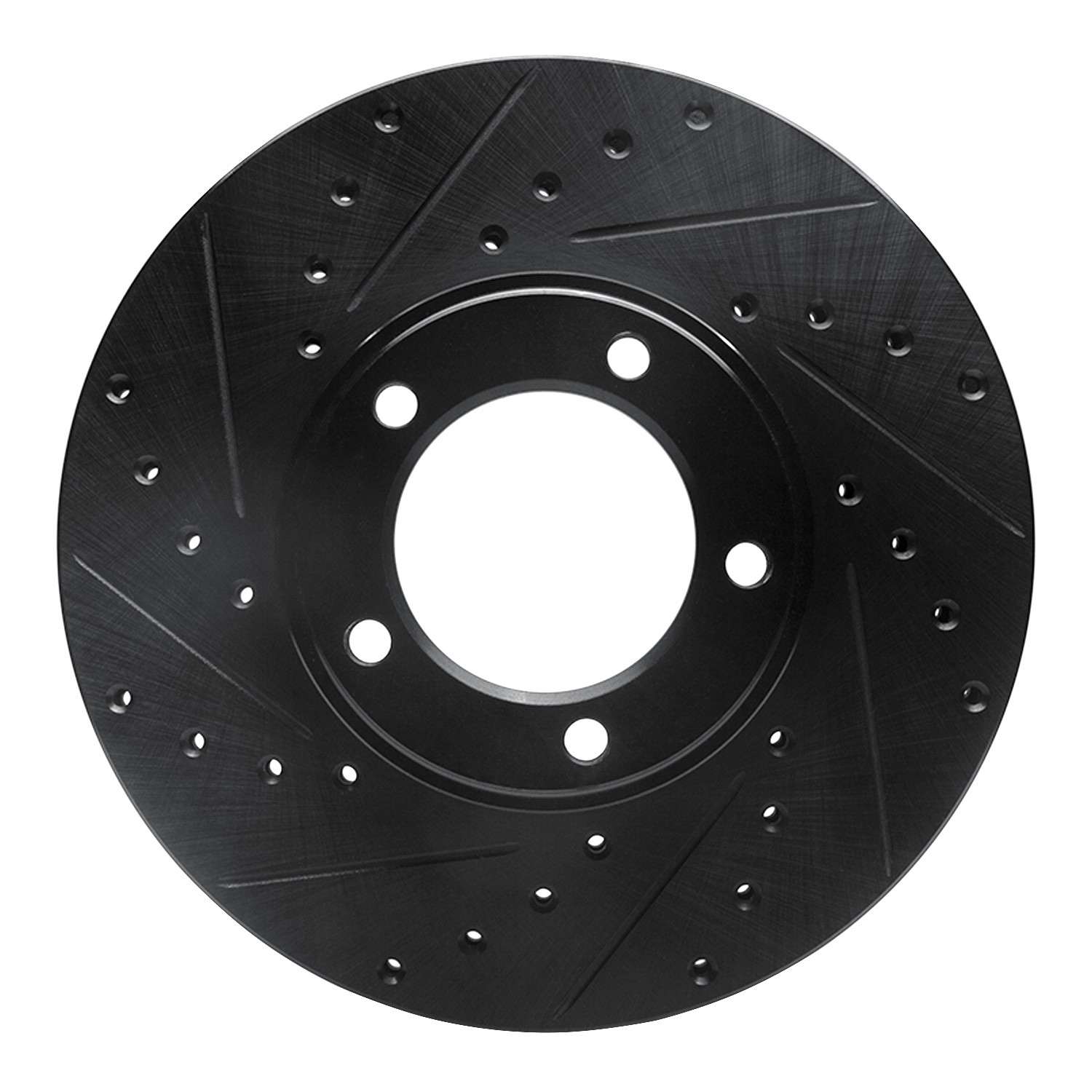R1 Concepts 71-97 Jaguar Vanden Plas Front Left Drilled & Slotted Black Brake Rotor