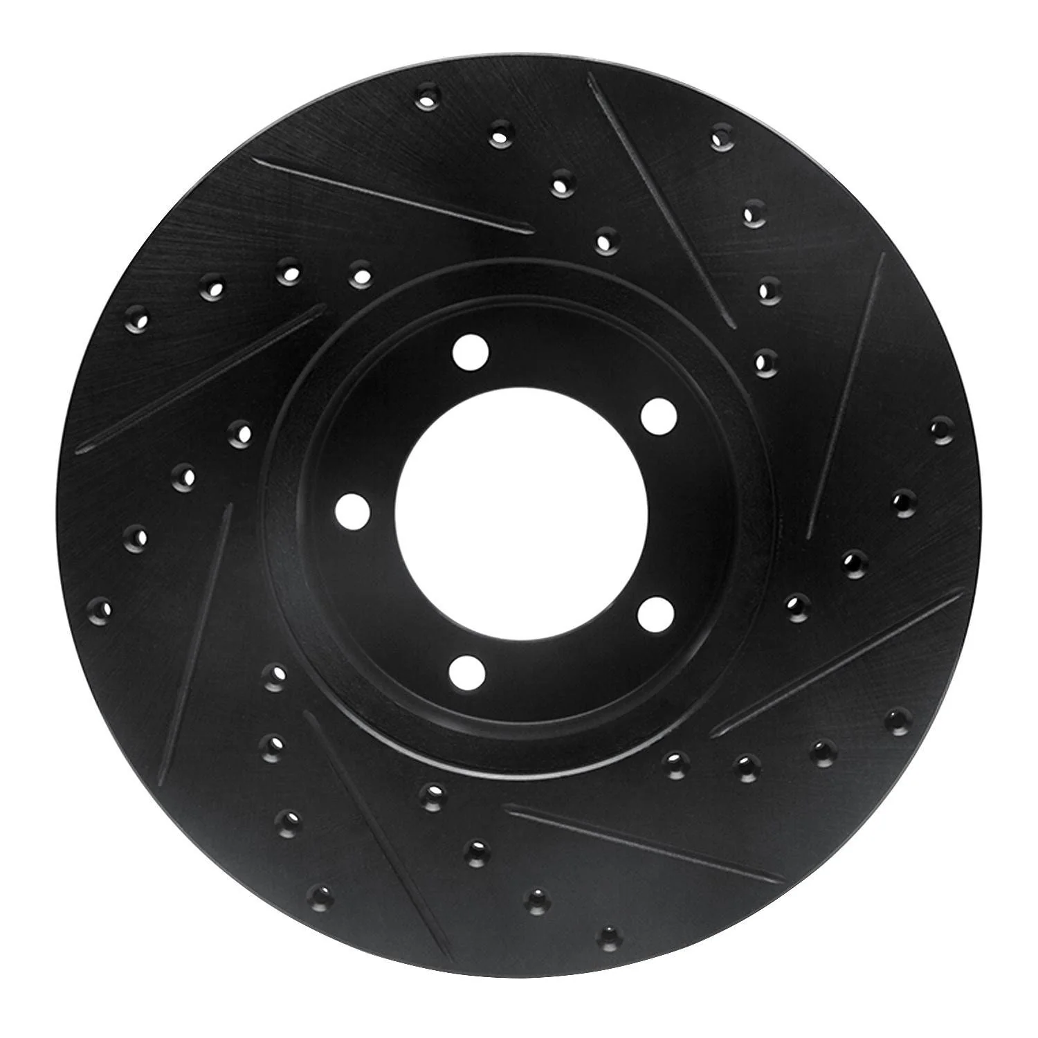 R1 Concepts 71-97 Jaguar Vanden Plas Front Left Drilled & Slotted Black Brake Rotor - Image 2