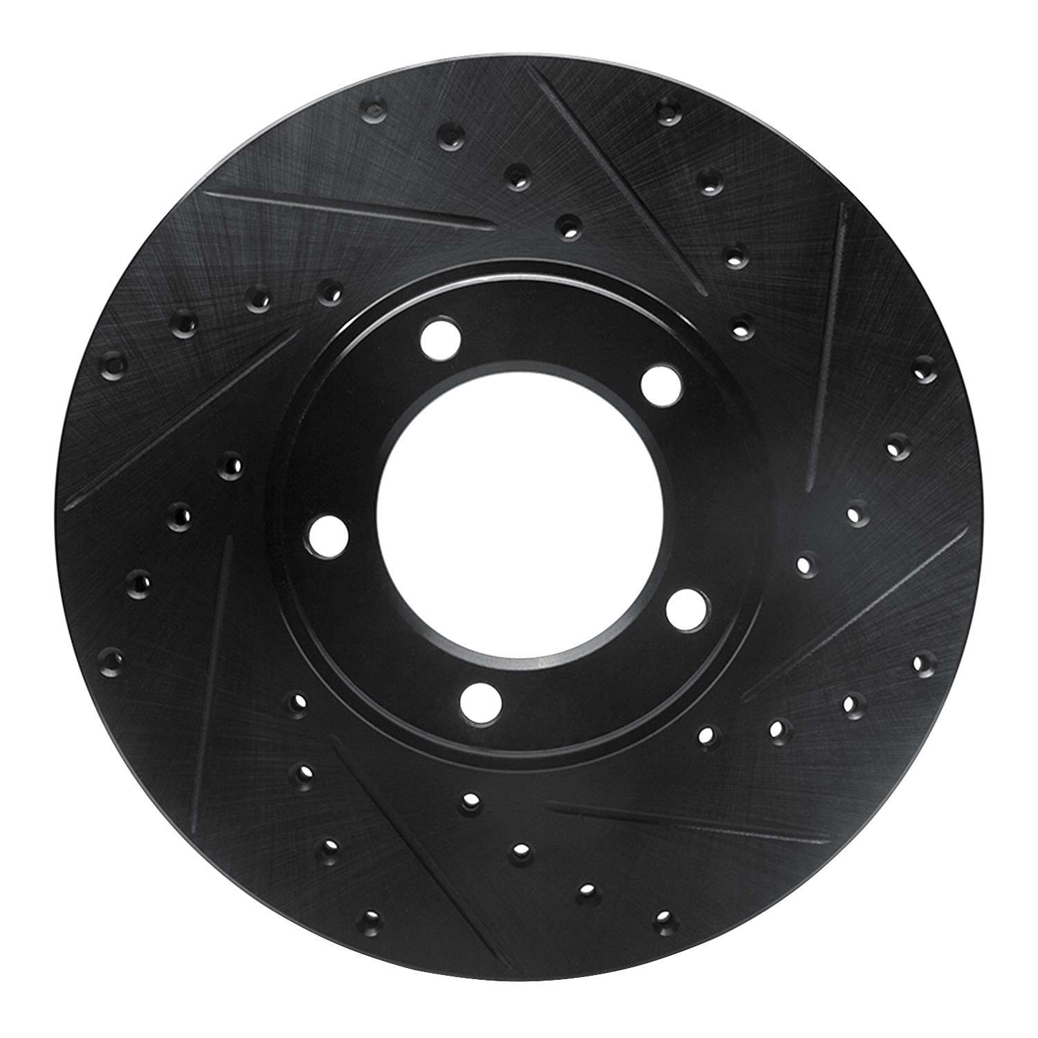 R1 Concepts 71-97 Jaguar XJ12 Front Right Drilled & Slotted Black Brake Rotor