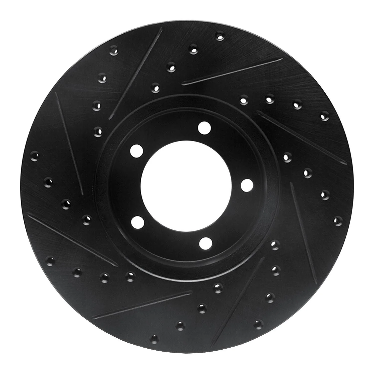 R1 Concepts 71-97 Jaguar XJ12 Front Right Drilled & Slotted Black Brake Rotor - Image 2