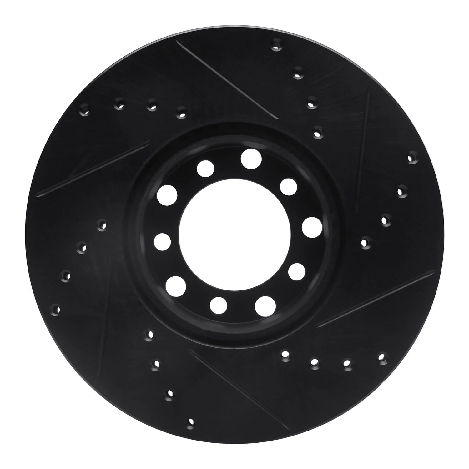 R1 Concepts 72-80 Mercedes-Benz 280SE Front Left Drilled & Slotted Black Brake Rotor - Image 2
