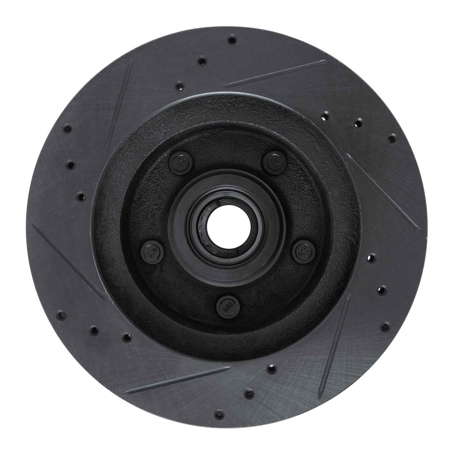 R1 Concepts 73-73 Ford Country Squire Front Right Drilled & Slotted Black Brake Rotor - Image 2