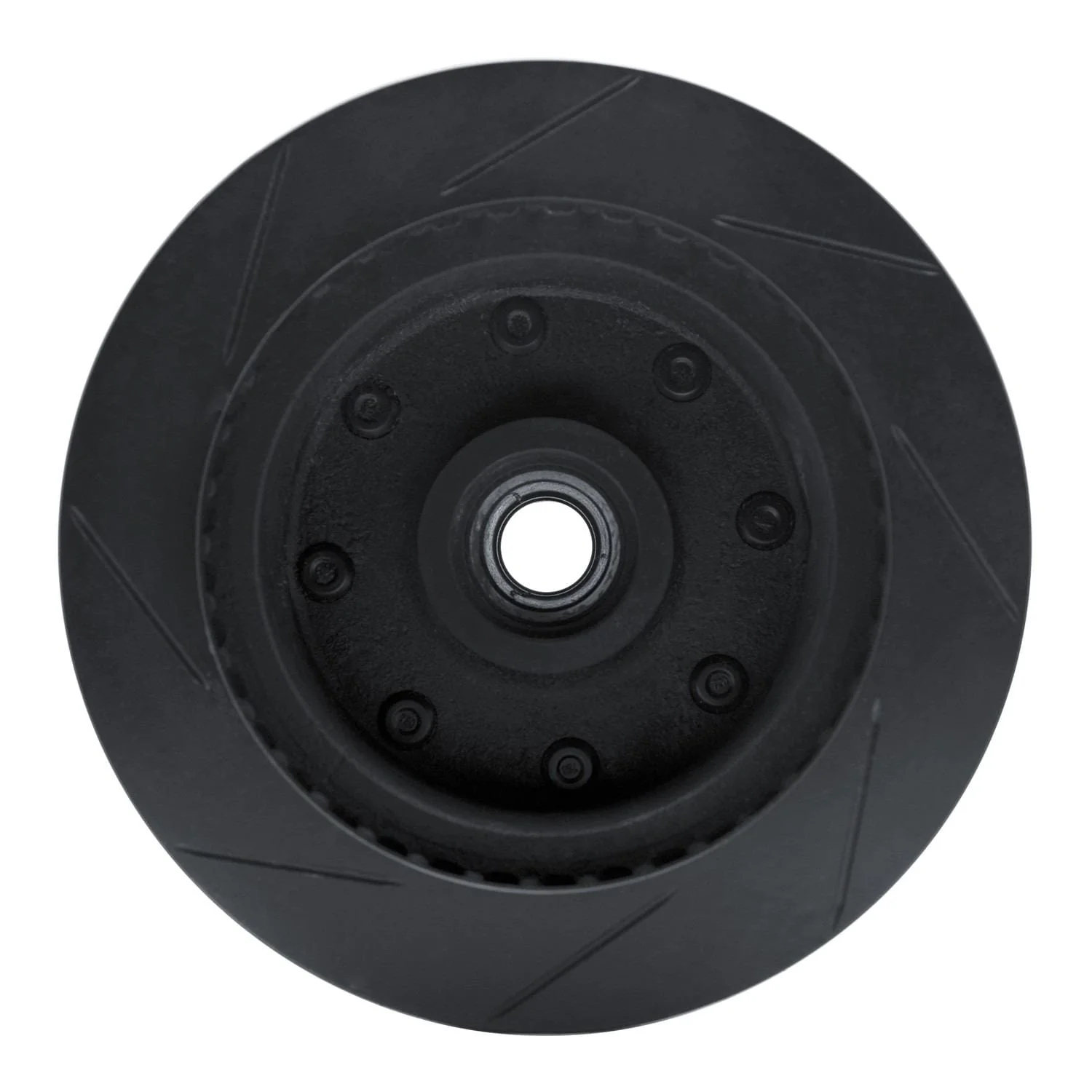 R1 Concepts 73-79 Ford F-250 2WD (Excl Super Duty) Front Right Slotted Black Brake Rotor - Image 2