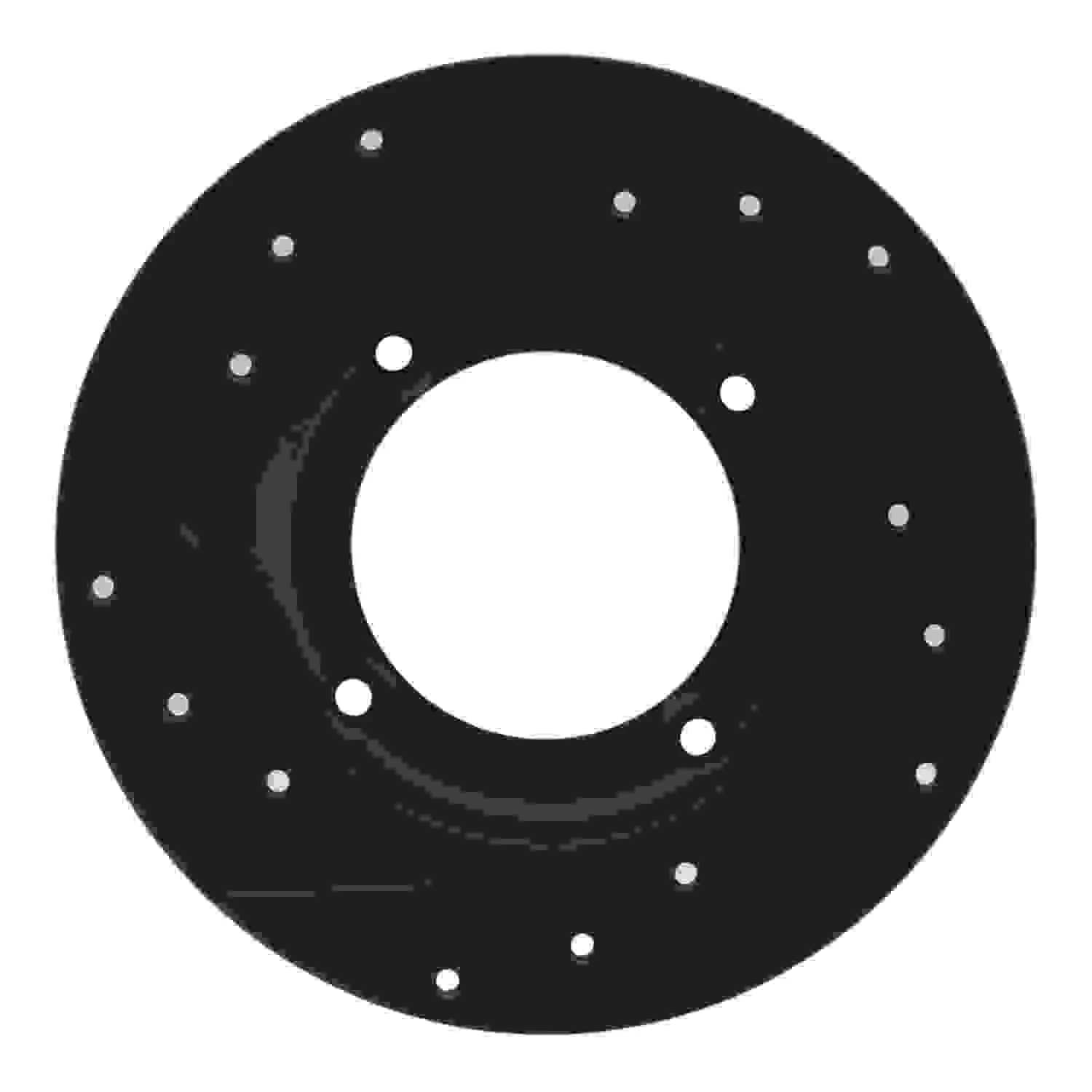 R1 Concepts 73-79 Honda Civic Front Right Drilled & Slotted Black Brake Rotor - Image 2