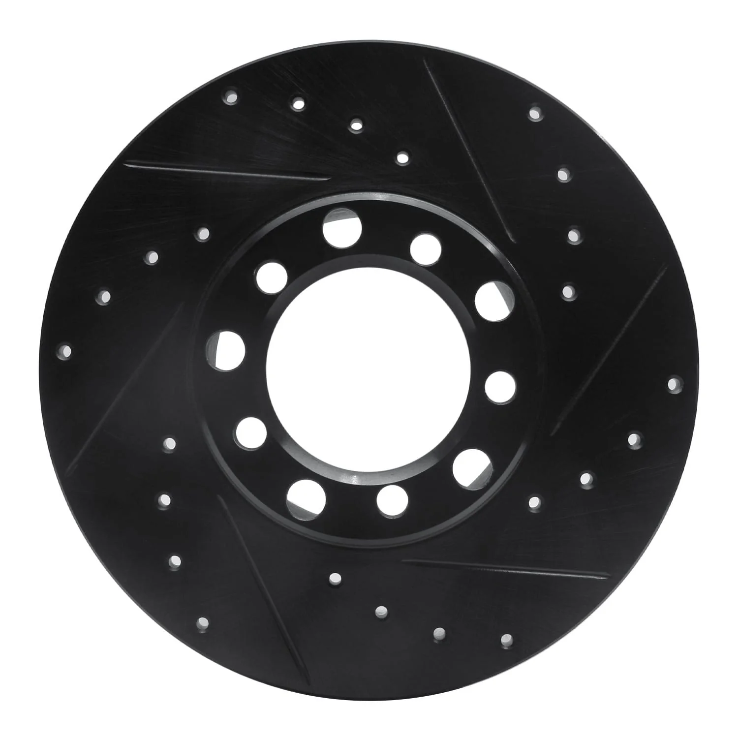 R1 Concepts 73-85 Mercedes-Benz 230 Front Right Drilled & Slotted Black Brake Rotor