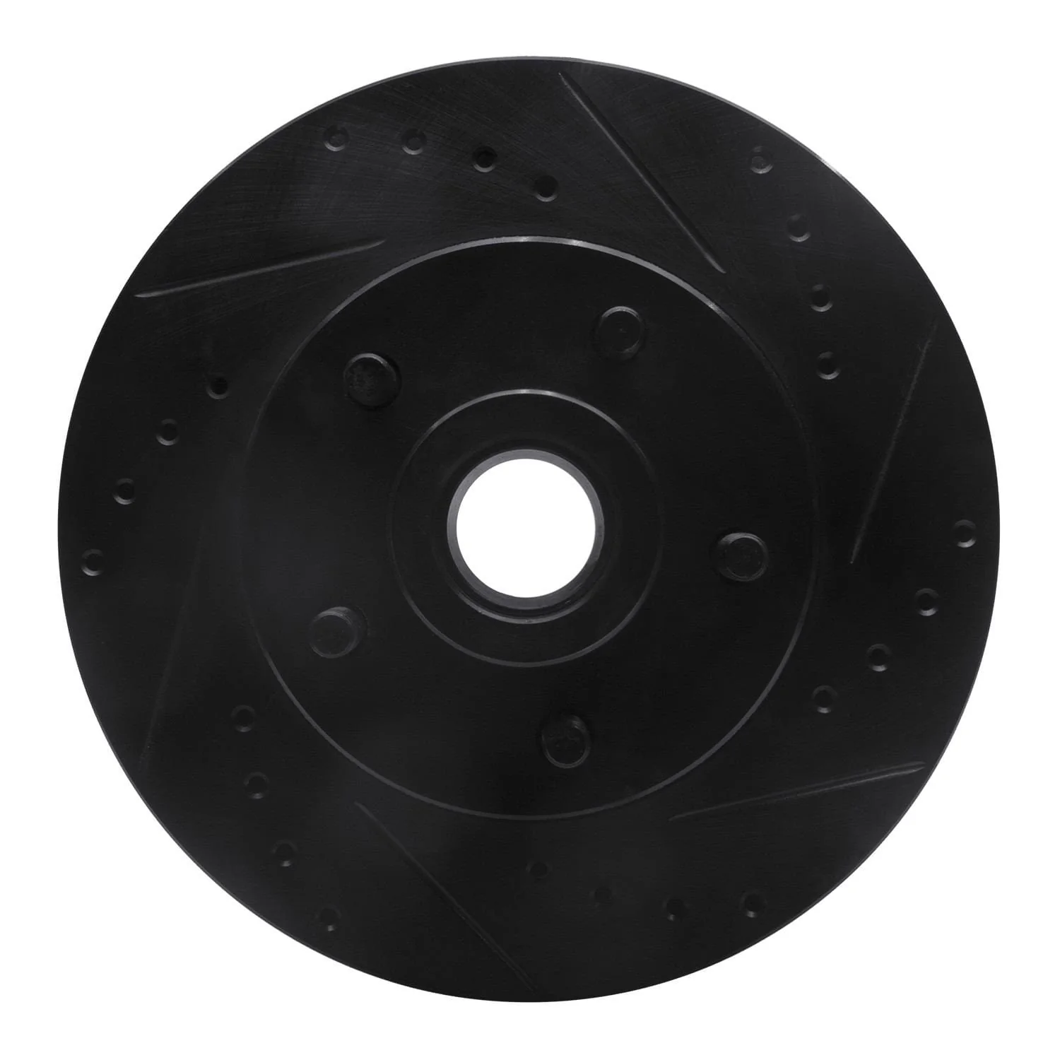 R1 Concepts 73-89 Chrysler CORDOBA Front Right Drilled & Slotted Black Brake Rotor