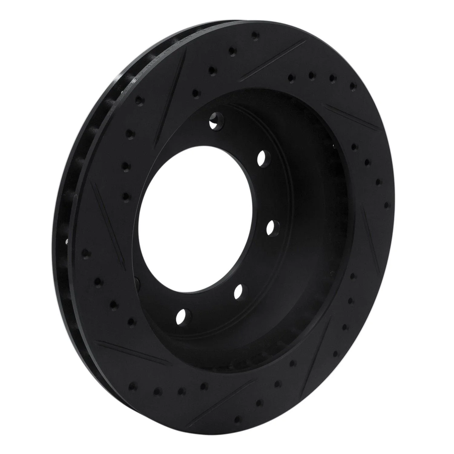 R1 Concepts 73-93 Dodge B350 Front Right Drilled & Slotted Black Brake Rotor - Image 2