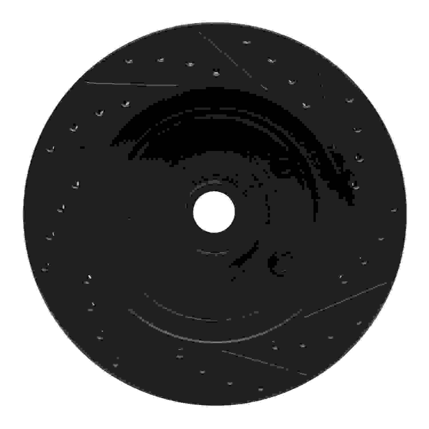 R1 Concepts 73-93 Ford E-150 Econoline Front Left Drilled & Slotted Black Brake Rotor - Image 2