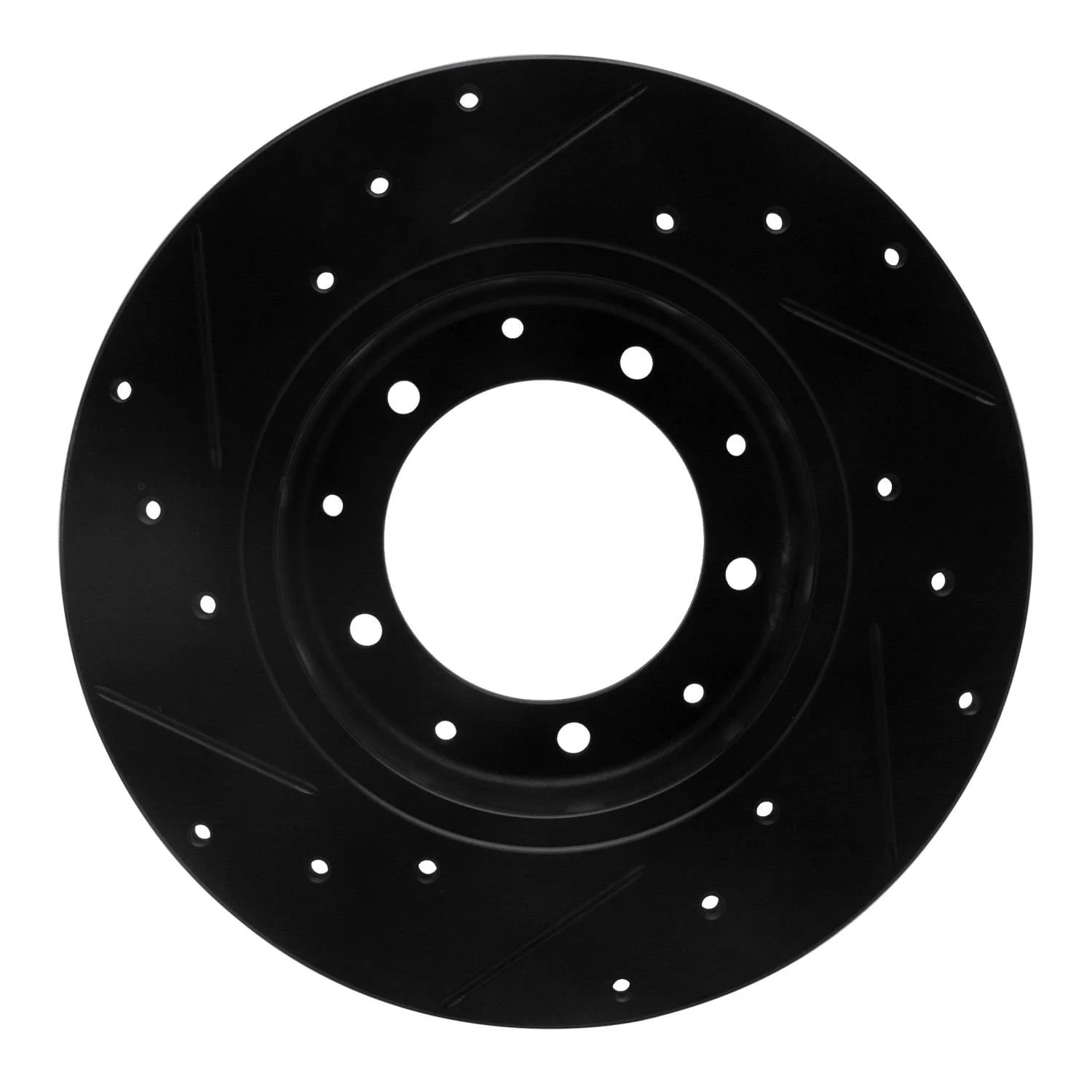 R1 Concepts 74-16 Land Rover Defender 90 Rear Right Drilled & Slotted Black Brake Rotor - Image 2