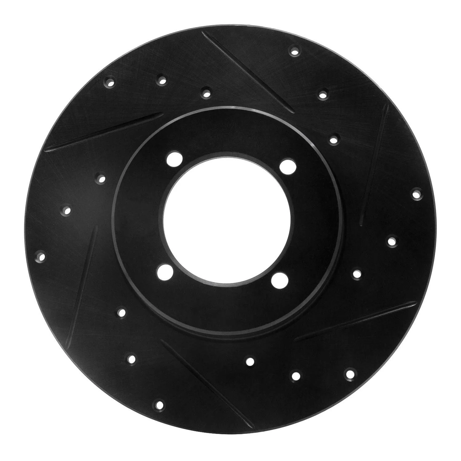 R1 Concepts 74-78 Nissan 260Z Front Right Drilled & Slotted Black Brake Rotor