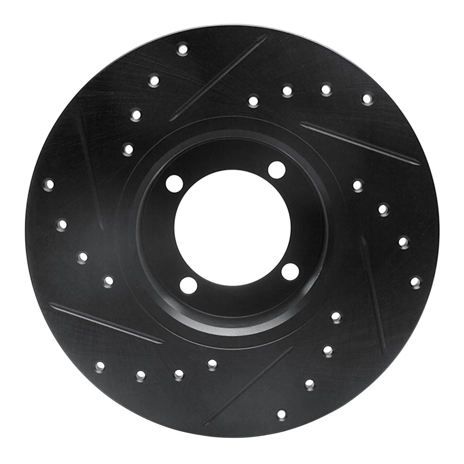 R1 Concepts 74-79 Lotus Elite Front Right Drilled & Slotted Black Brake Rotor - Image 2