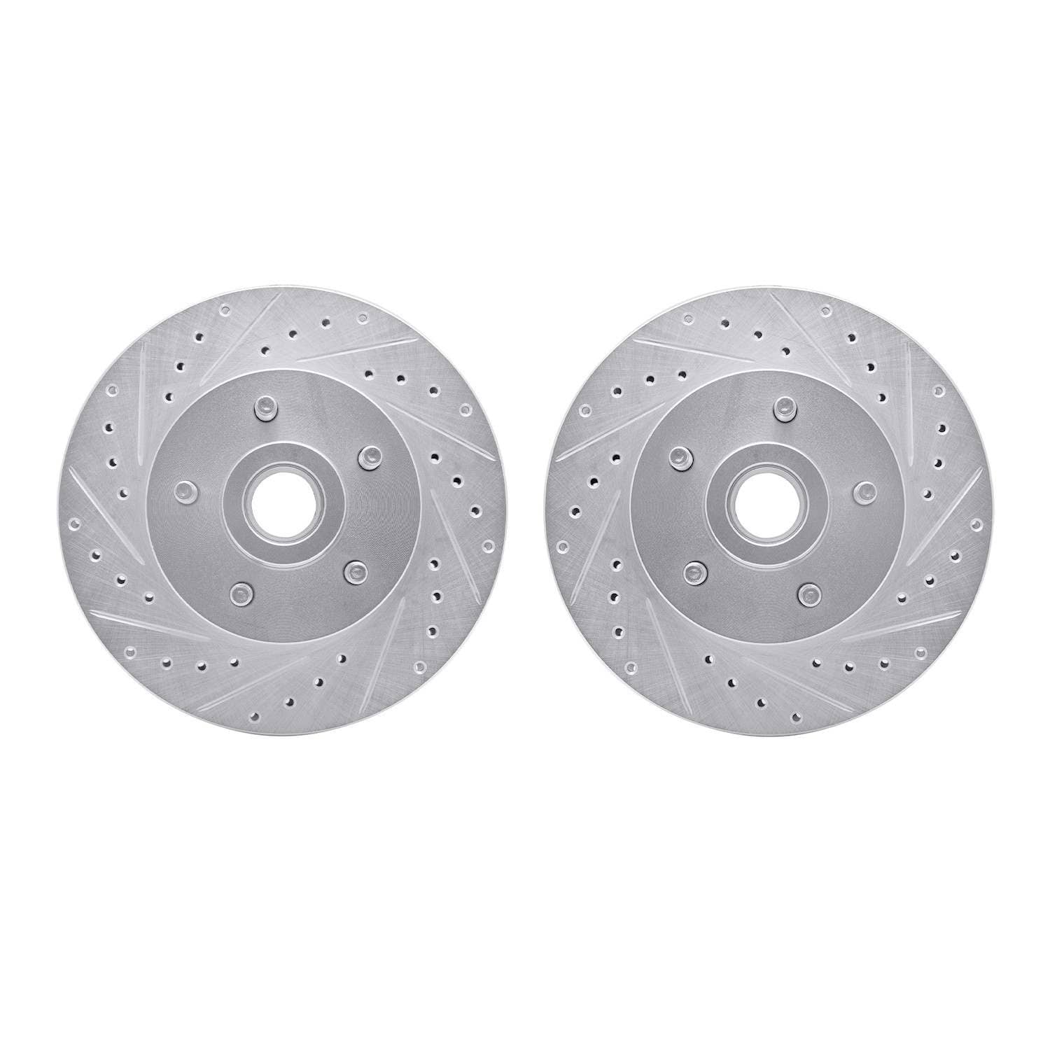 R1 Concepts 74-80 Ford Maverick (Car) Front Drilled & Slotted Silver Brake Rotor Set