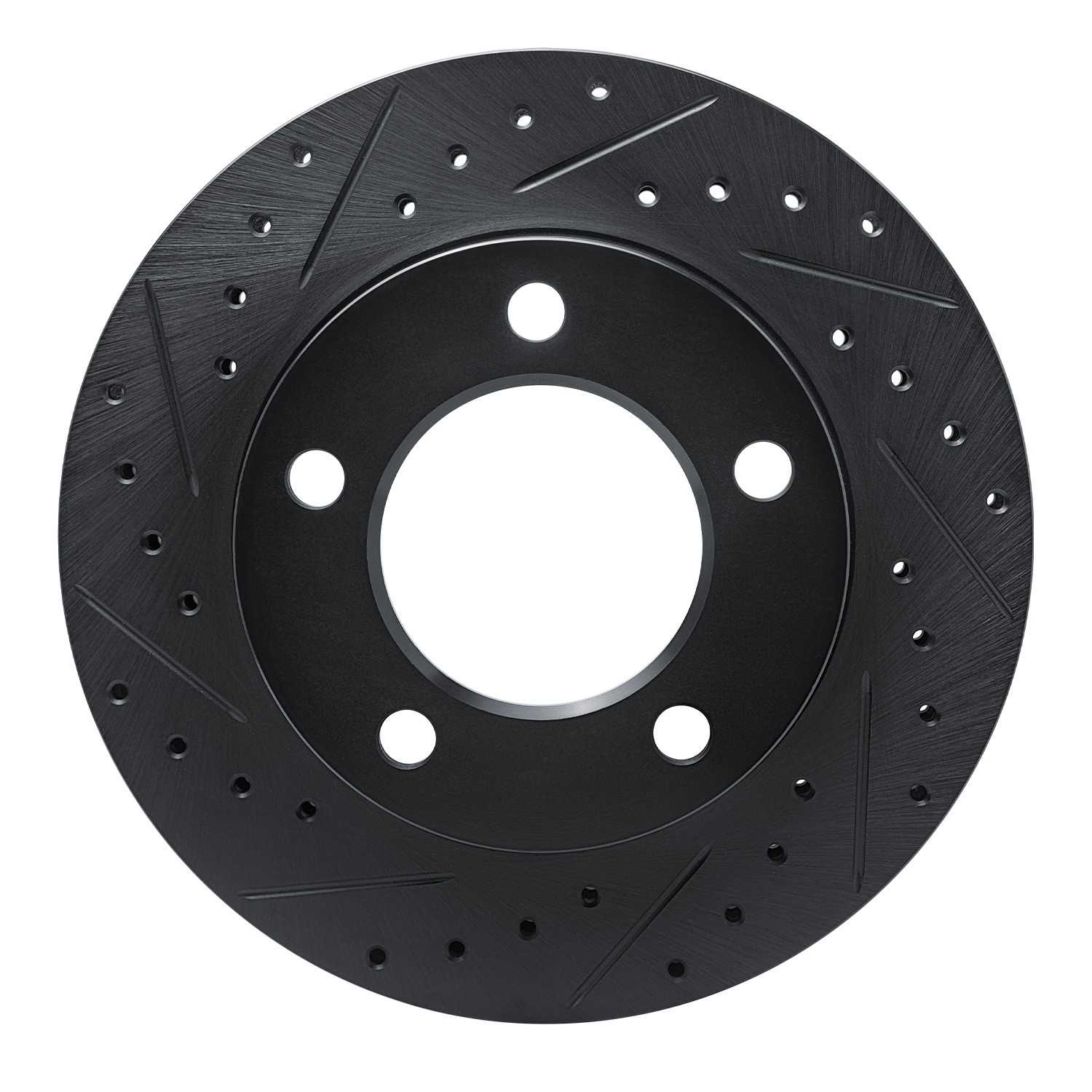 R1 Concepts 74-80 International SCOUT II Front Left Drilled & Slotted Black Brake Rotor