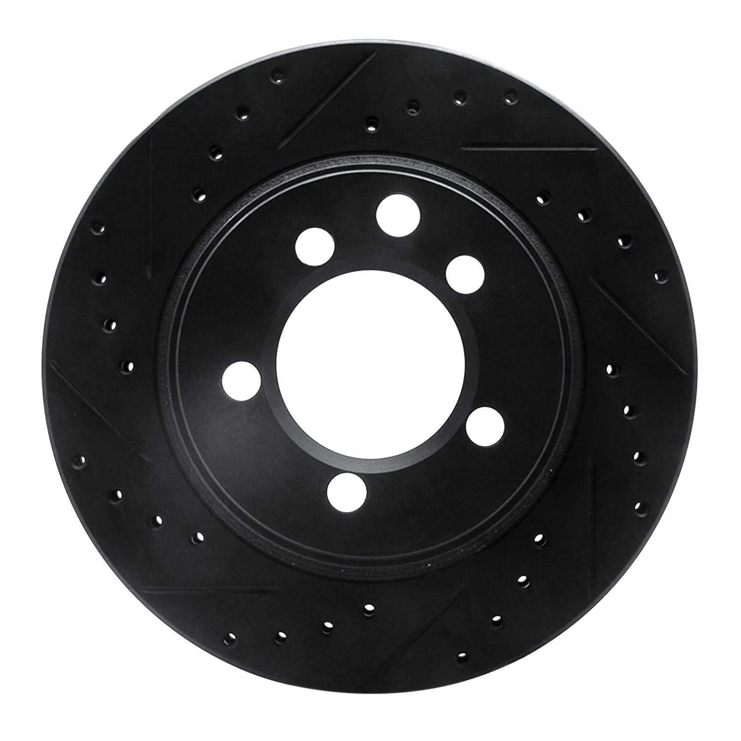 R1 Concepts 74-81 Dodge Ramcharger 4WD Front Left Drilled & Slotted Black Brake Rotor