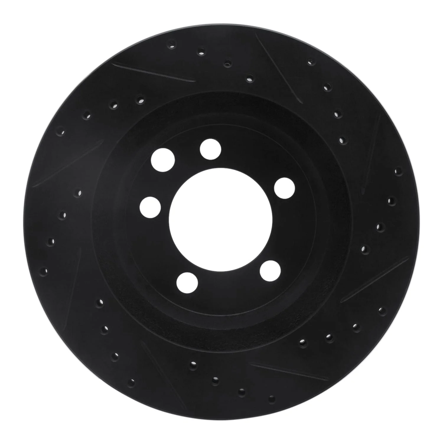 R1 Concepts 74-81 Dodge Ramcharger 4WD Front Left Drilled & Slotted Black Brake Rotor - Image 2