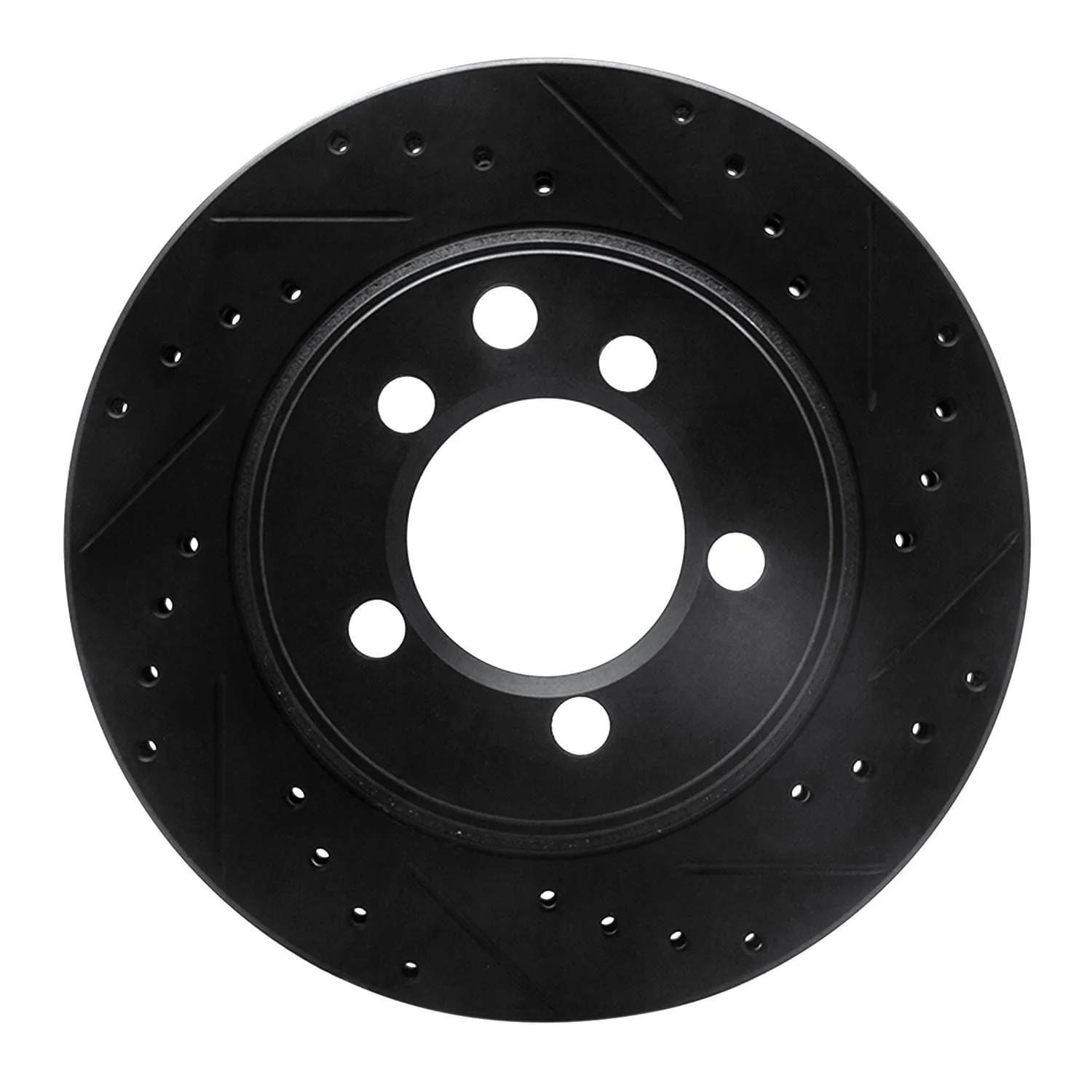 R1 Concepts 74-81 Dodge W100 Front Right Drilled & Slotted Black Brake Rotor