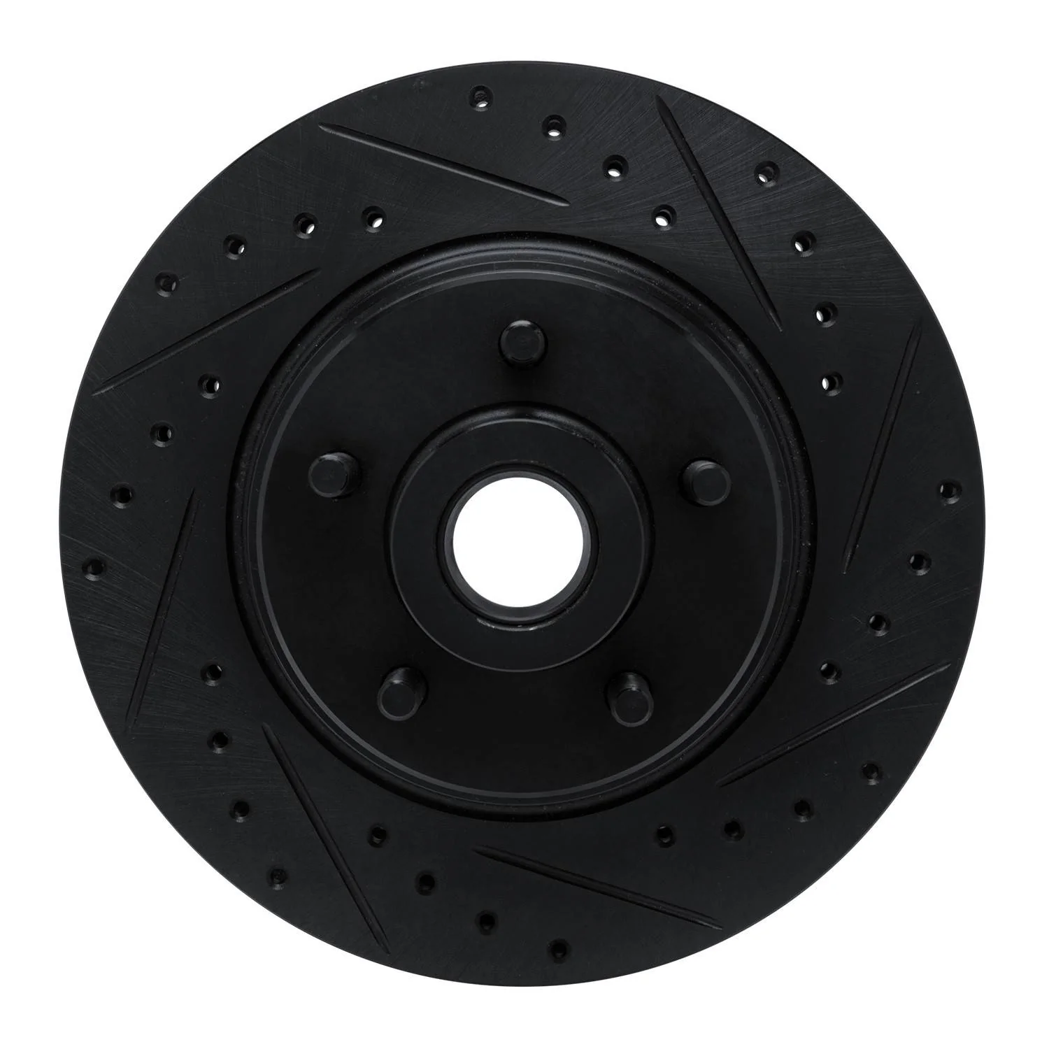 R1 Concepts 74-84 Chrysler Imperial Front Right Drilled & Slotted Black Brake Rotor