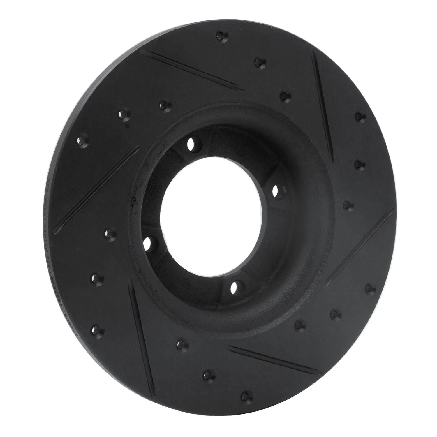 R1 Concepts 74-84 Ford COURIER (USA/Canada) Front Left Drilled & Slotted Black Brake Rotor - Image 2