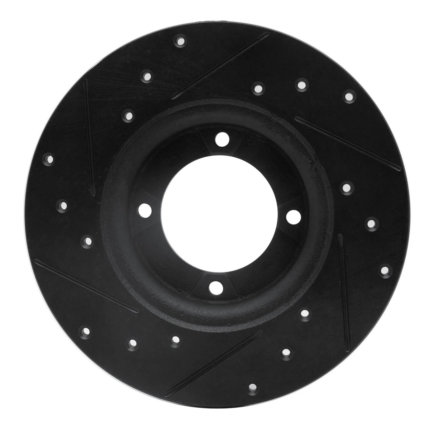 R1 Concepts 74-84 Ford COURIER (USA/Canada) Front Right Drilled & Slotted Black Brake Rotor - Image 2