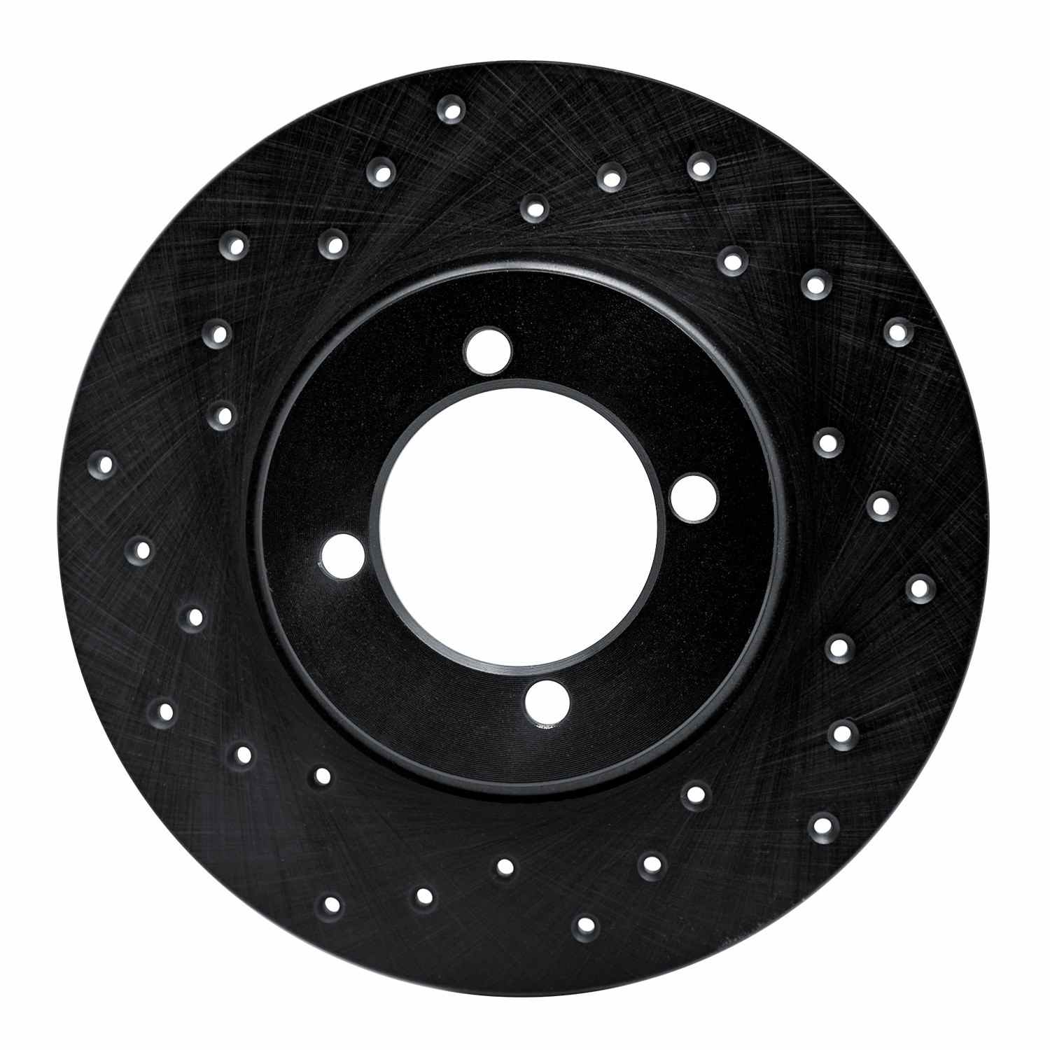 R1 Concepts 74-87 Plymouth Arrow Front Left Drilled Black Brake Rotor
