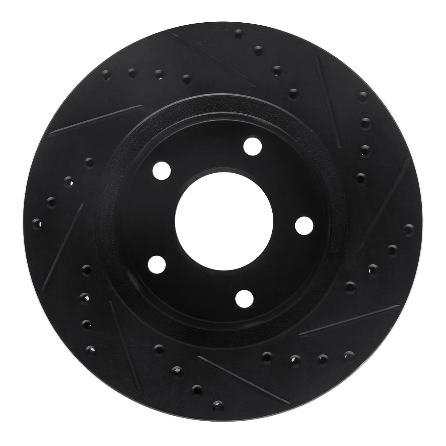 R1 Concepts 75-79 Ford LTD Right Rear Drilled & Slotted Black Brake Rotor