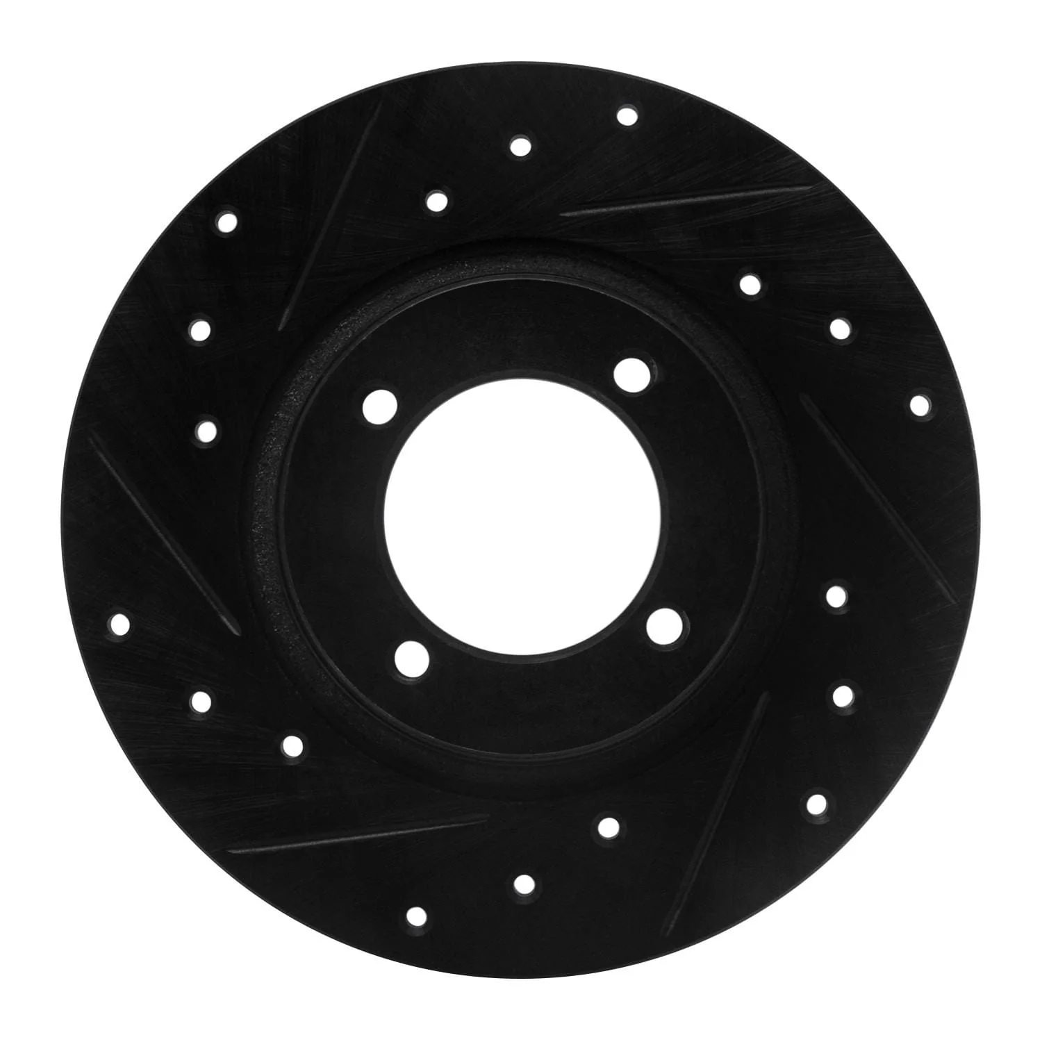 R1 Concepts 75-79 Toyota Corolla (US/Canada) Front Left Drilled & Slotted Black Brake Rotor