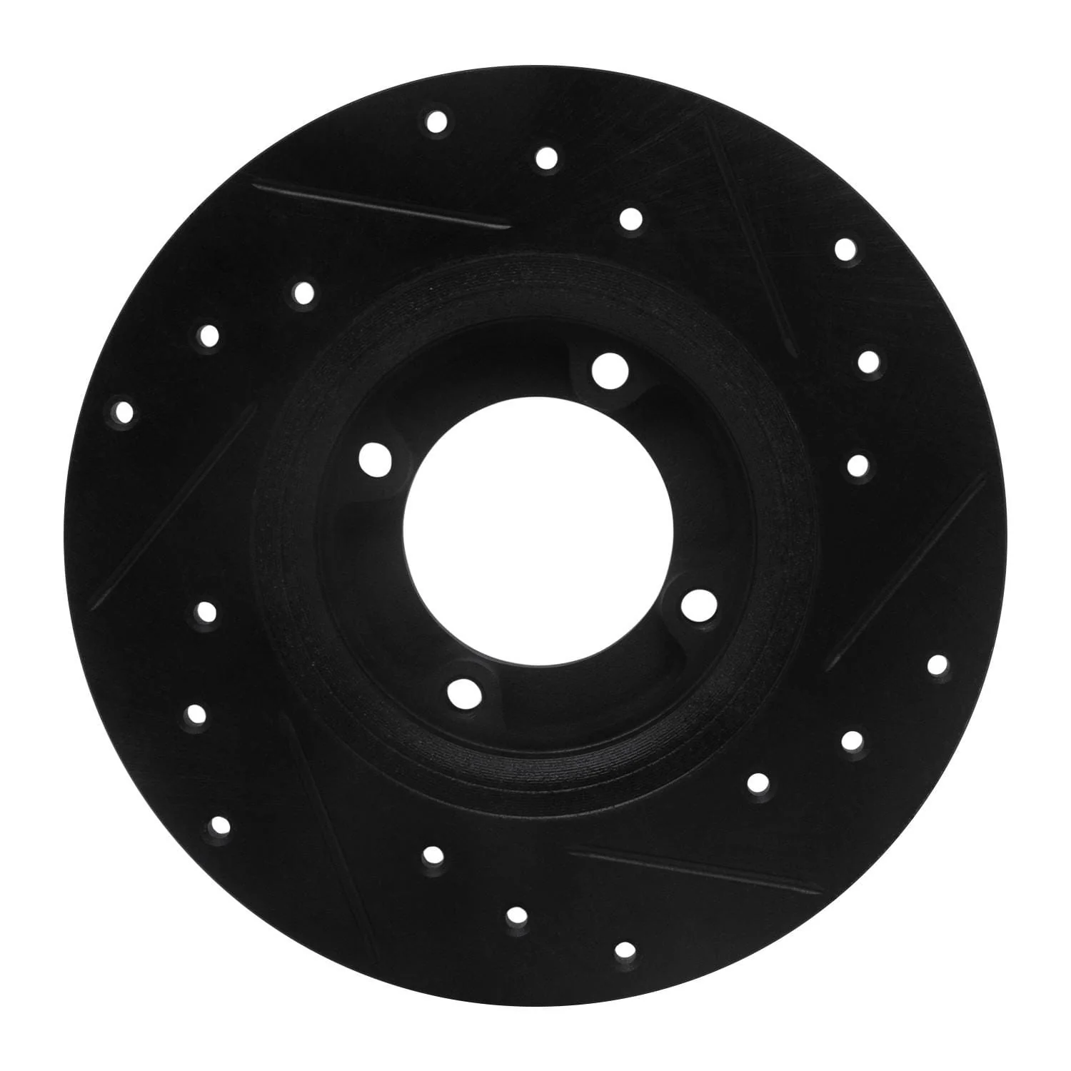 R1 Concepts 75-79 Toyota Corolla (US/Canada) Front Left Drilled & Slotted Black Brake Rotor - Image 2