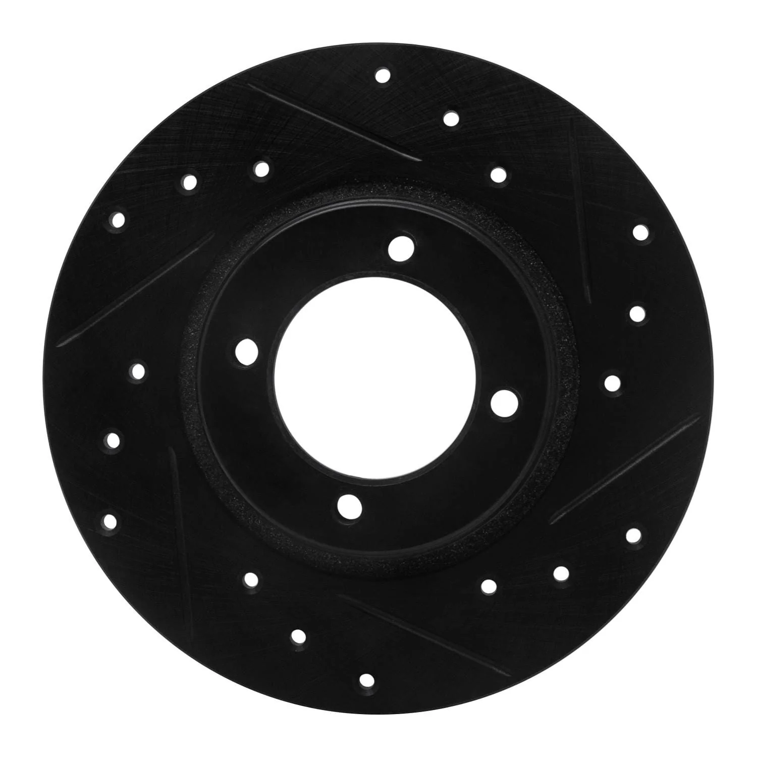 R1 Concepts 75-79 Toyota Corolla (US/Canada) Front Right Drilled & Slotted Black Brake Rotor