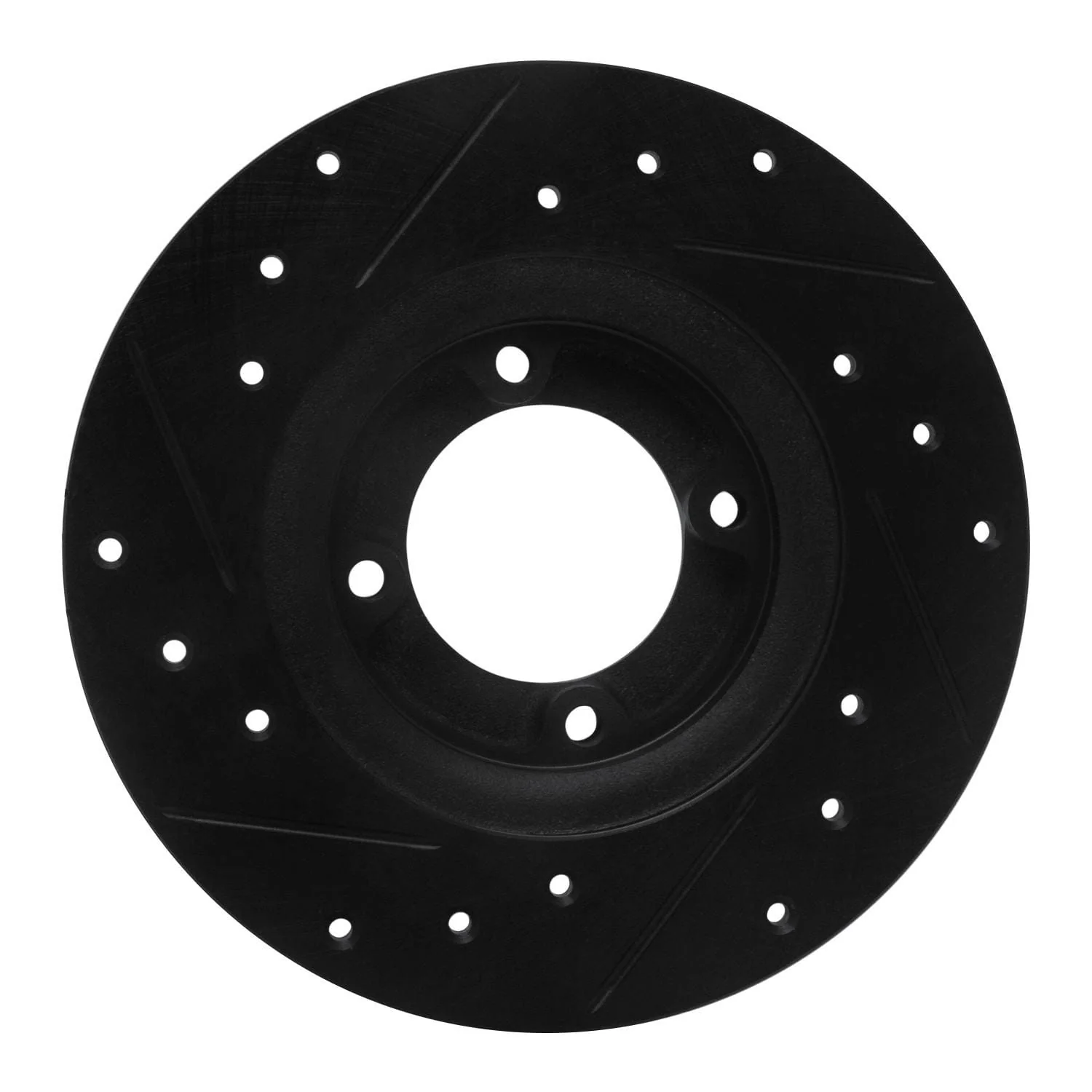 R1 Concepts 75-79 Toyota Corolla (US/Canada) Front Right Drilled & Slotted Black Brake Rotor - Image 2
