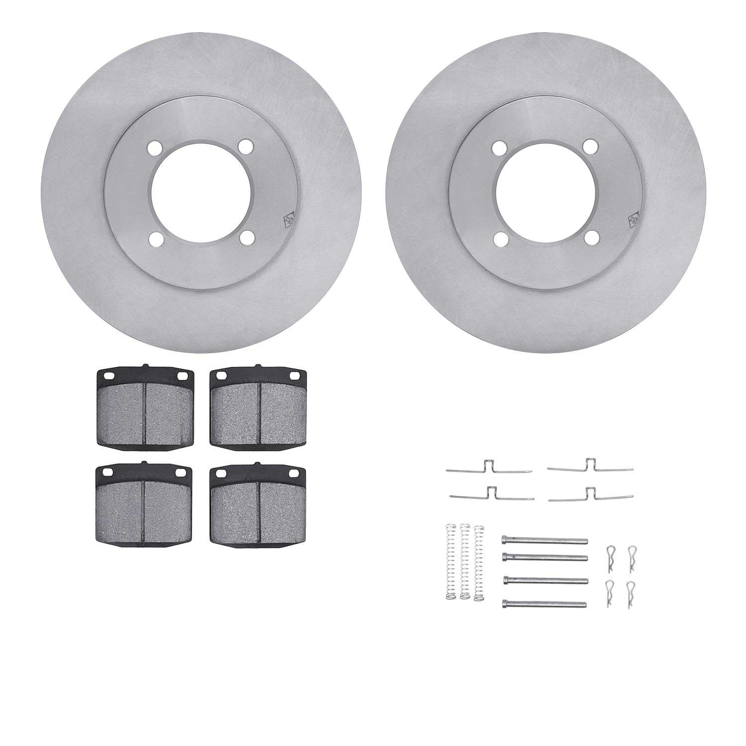 R1 Concepts 75-82 Nissan 210 Front Brake Rotor Set w/Optimum OE Pads and Hardware