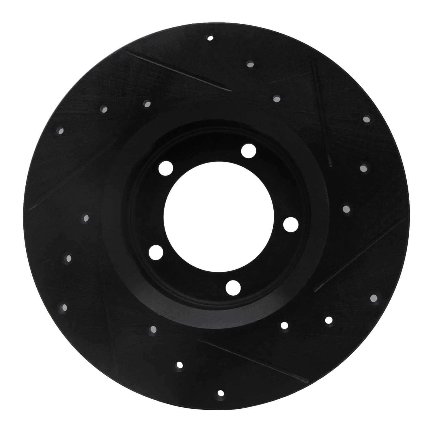 R1 Concepts 75-83 Toyota Pickup Front Left Drilled & Slotted Black Brake Rotor - Image 2