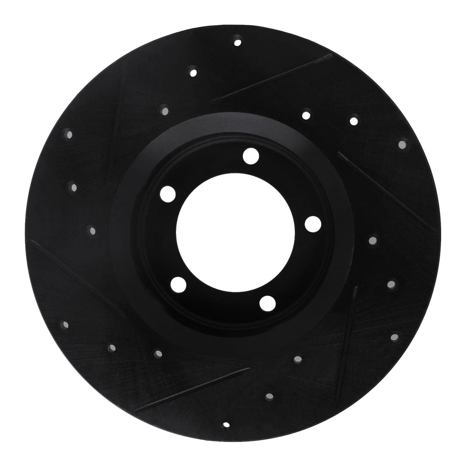 R1 Concepts 75-83 Toyota Pickup Front Right Drilled & Slotted Black Brake Rotor - Image 2