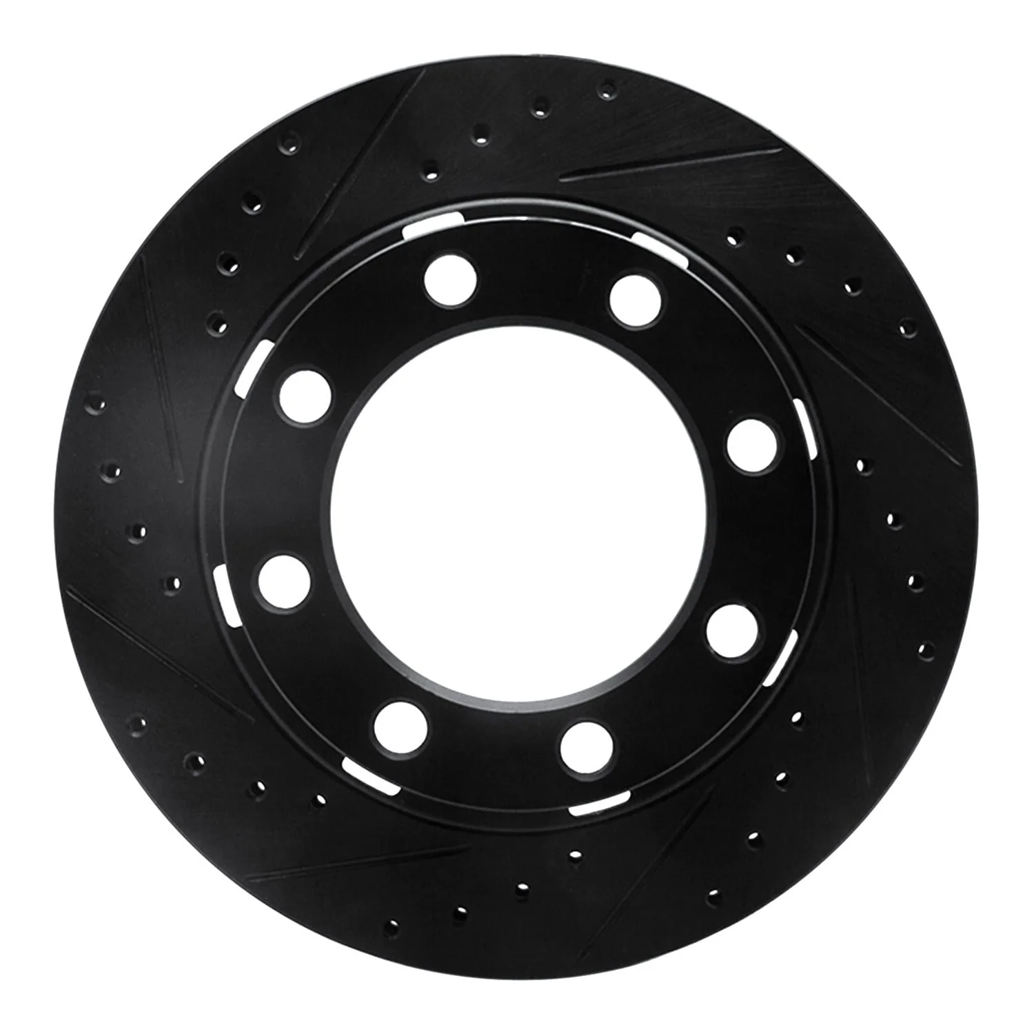 R1 Concepts 75-93 Dodge W250 Front Left Drilled & Slotted Black Brake Rotor