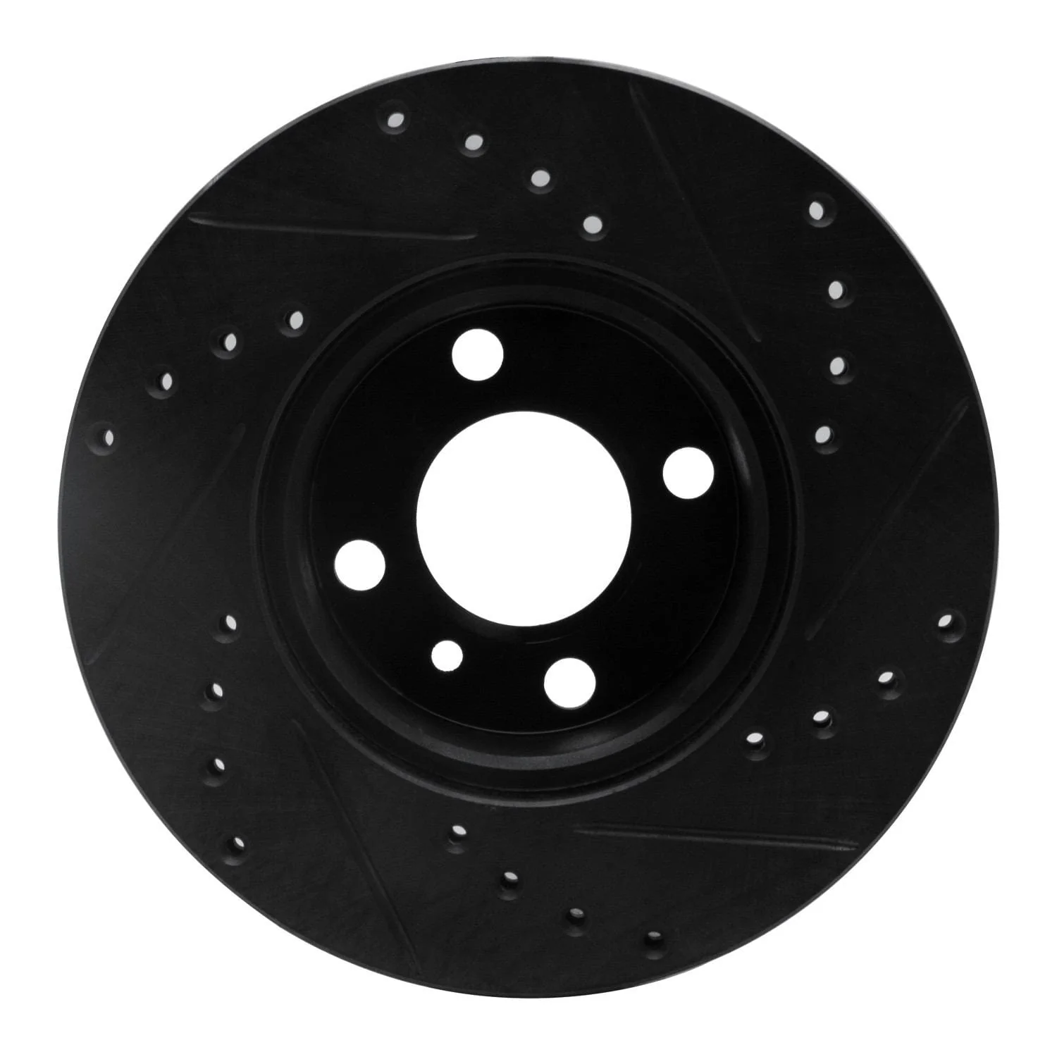 R1 Concepts 76-77 BMW 320I (USA/Canada) Front Left Drilled & Slotted Black Brake Rotor - Image 2