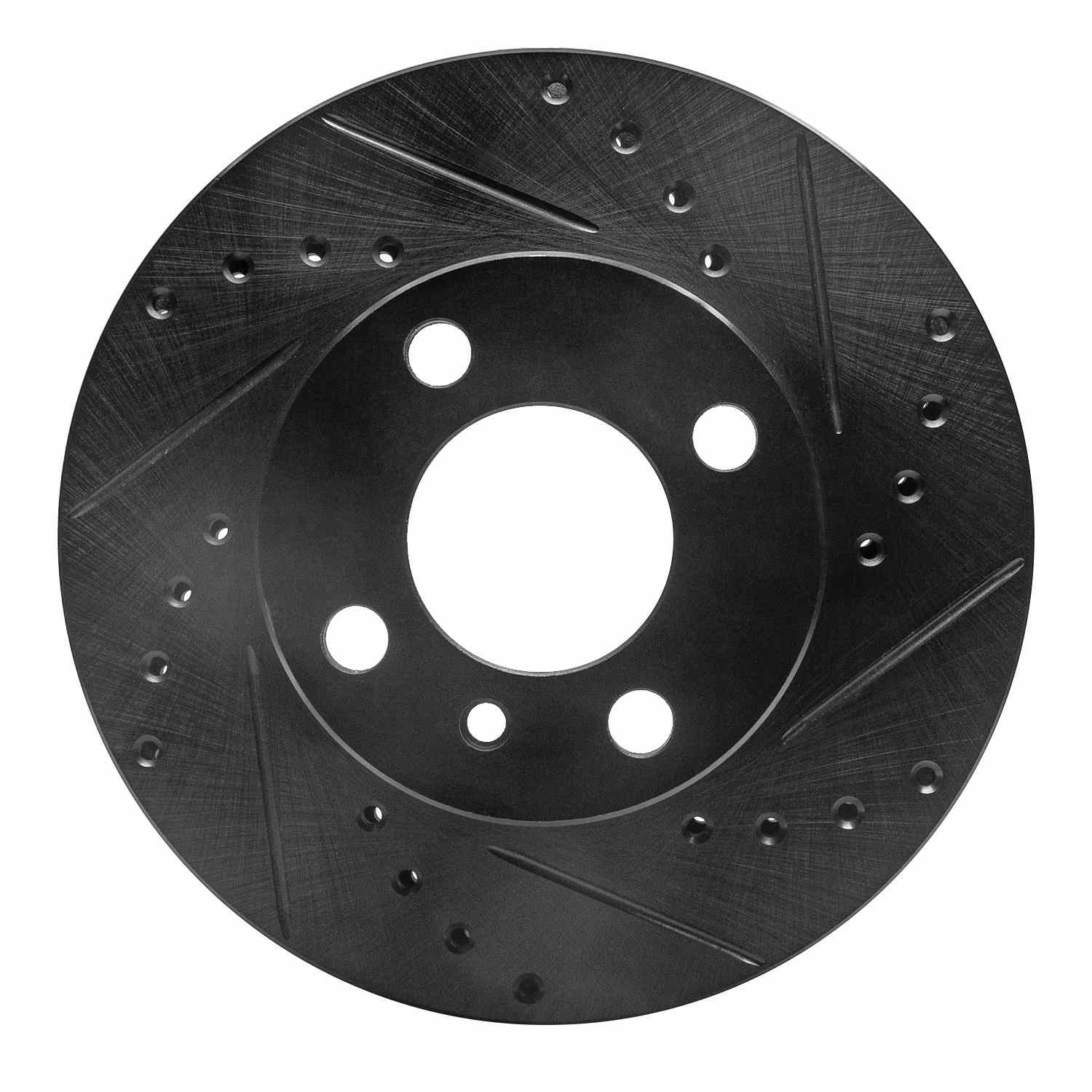 R1 Concepts 76-77 BMW 320I (USA/Canada) Front Right Drilled & Slotted Black Brake Rotor