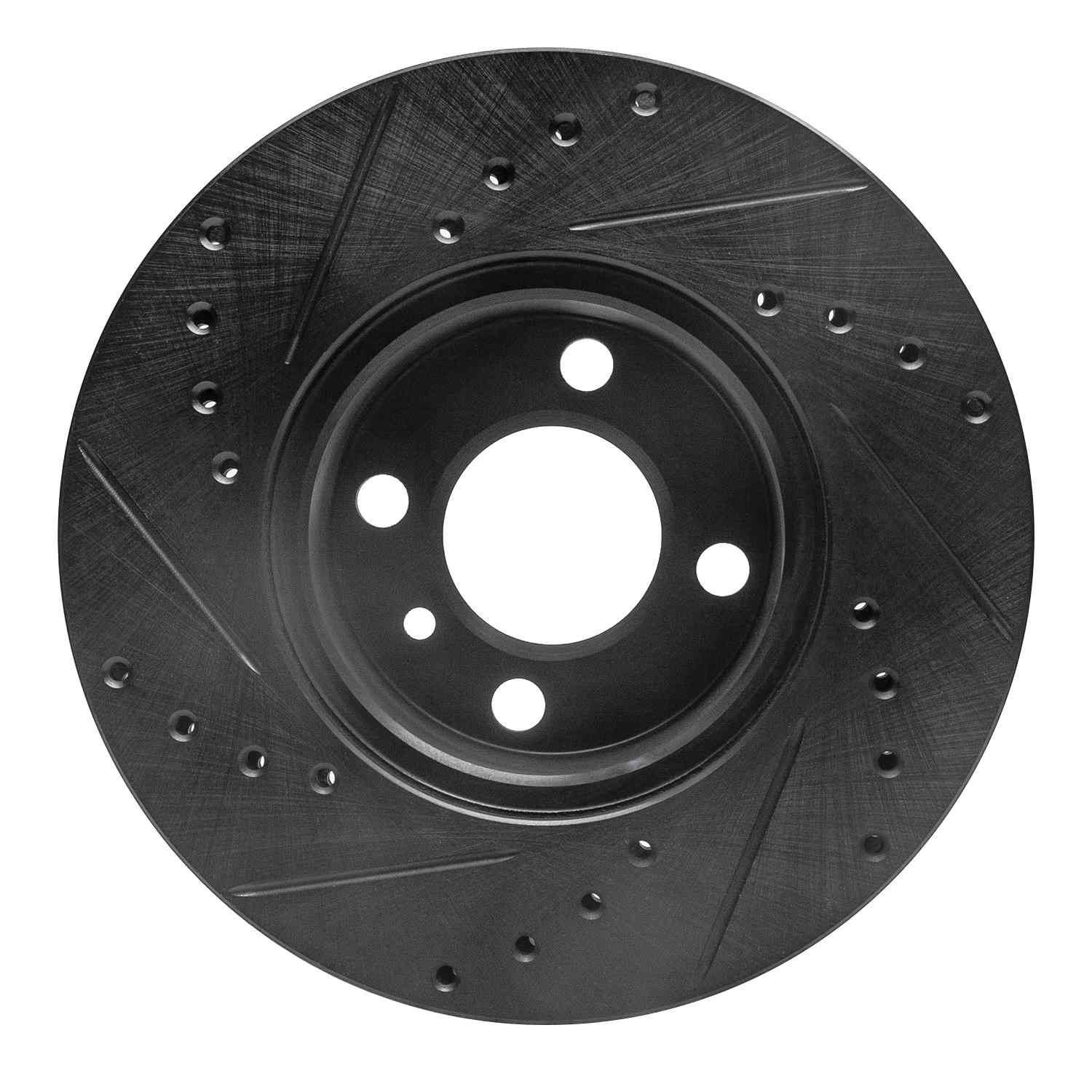 R1 Concepts 76-77 BMW 320I (USA/Canada) Front Right Drilled & Slotted Black Brake Rotor - Image 2