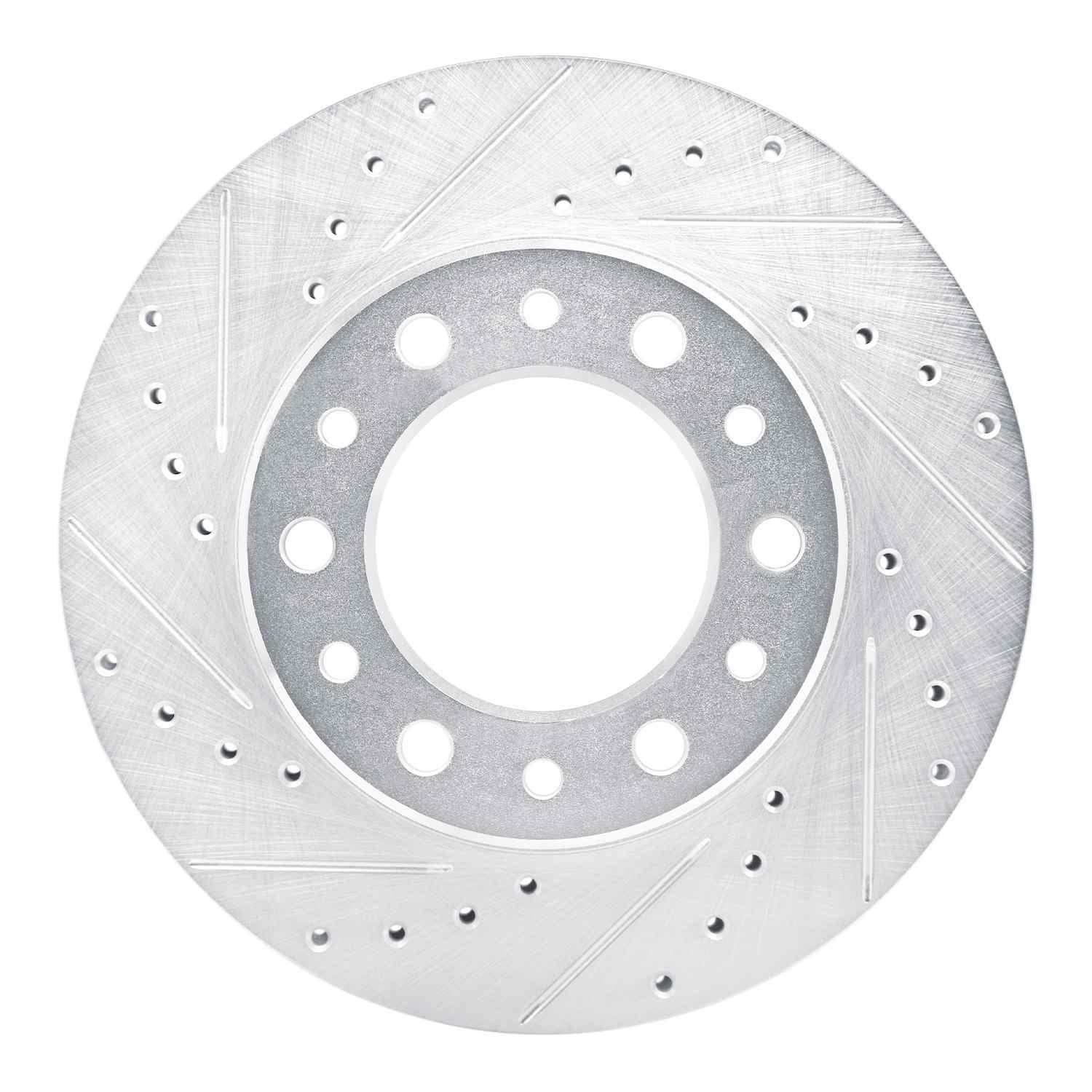 R1 Concepts 76-80 Toyota Land Cruiser Front Left Drilled & Slotted Silver Brake Rotor