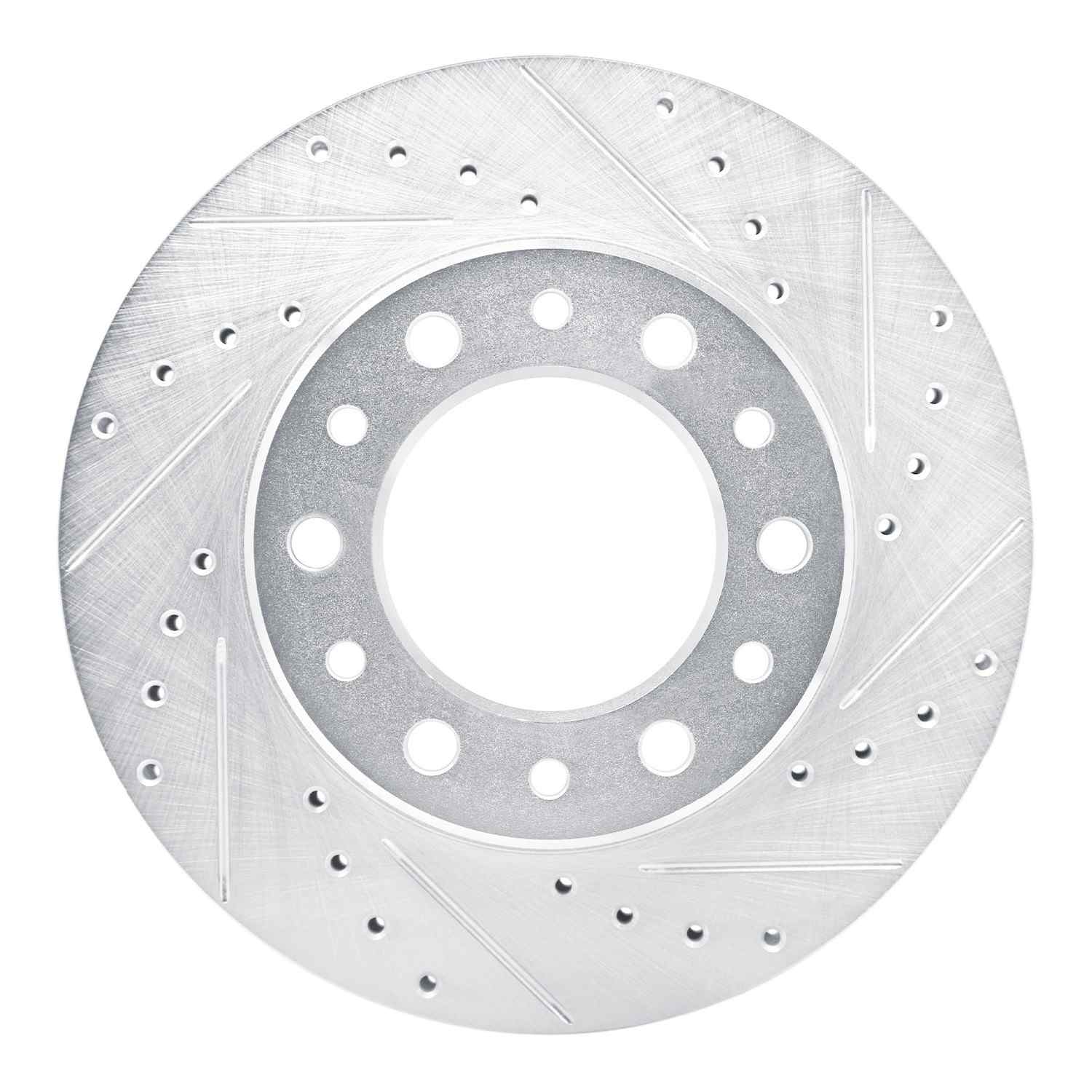 R1 Concepts 76-80 Toyota Land Cruiser Front Right Drilled & Slotted Silver Brake Rotor