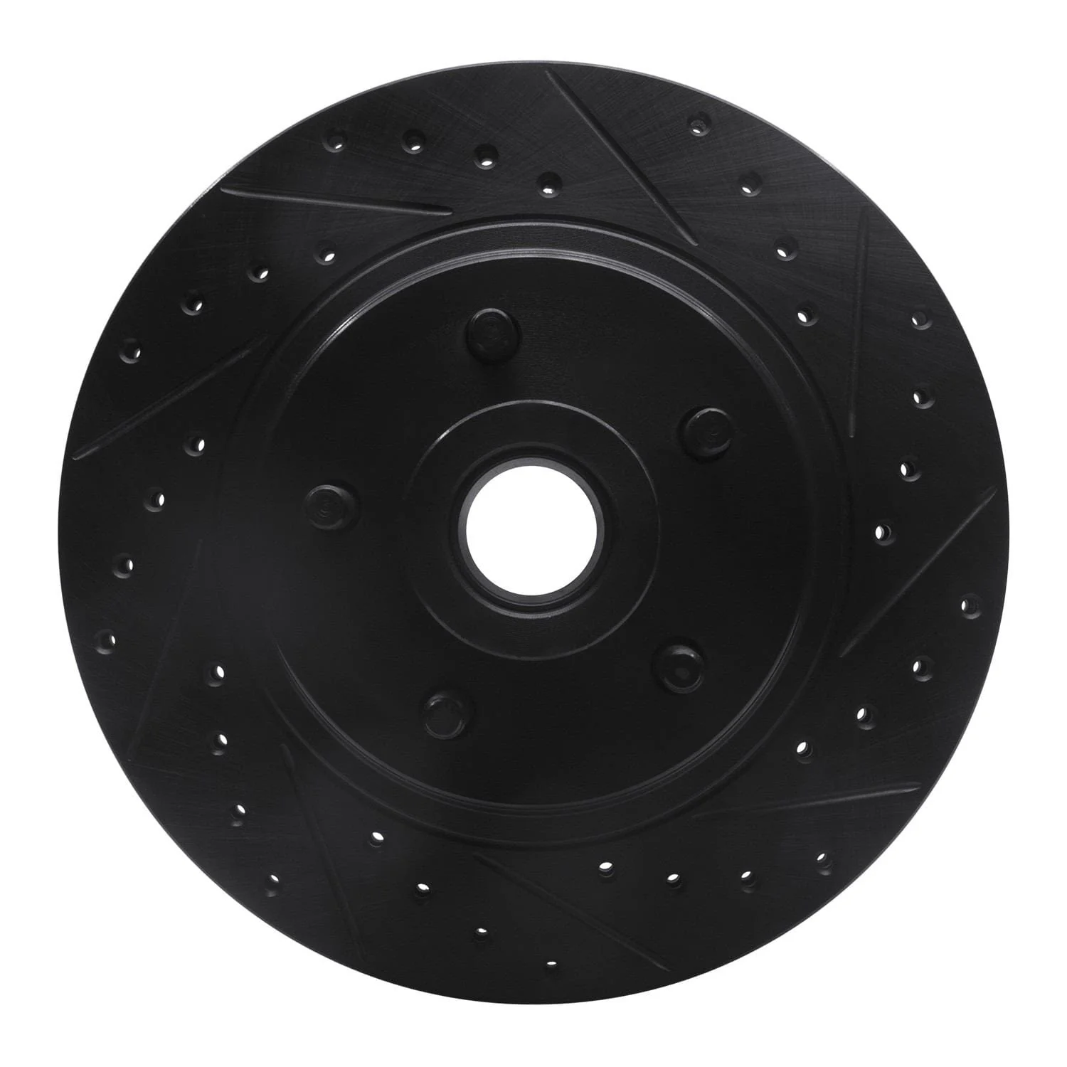 R1 Concepts 76-81 Chrysler CORDOBA Front Right Drilled & Slotted Black Brake Rotor